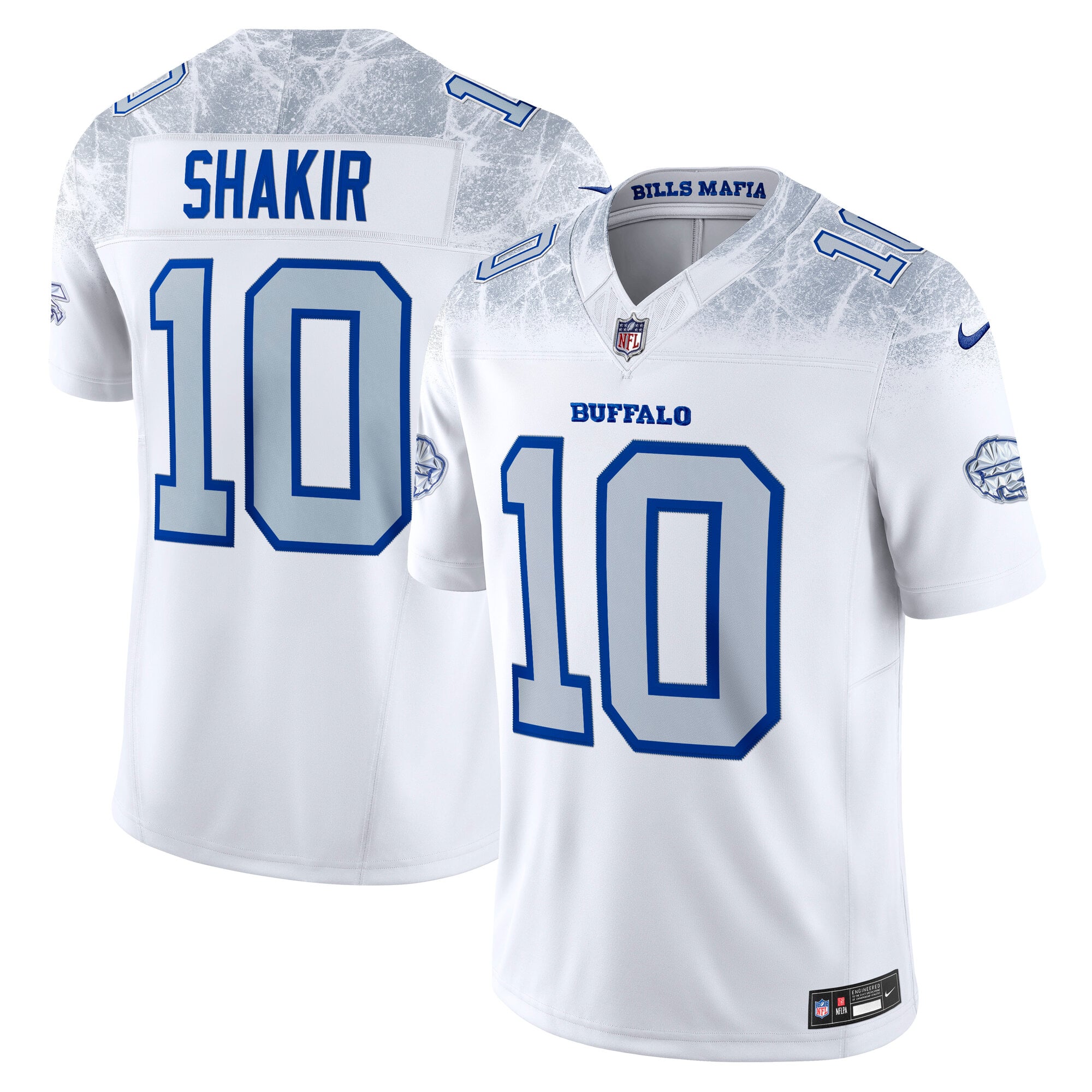 Men's Nike Khalil Shakir White Buffalo Bills Rivalries Collection Stitched Limited Jersey