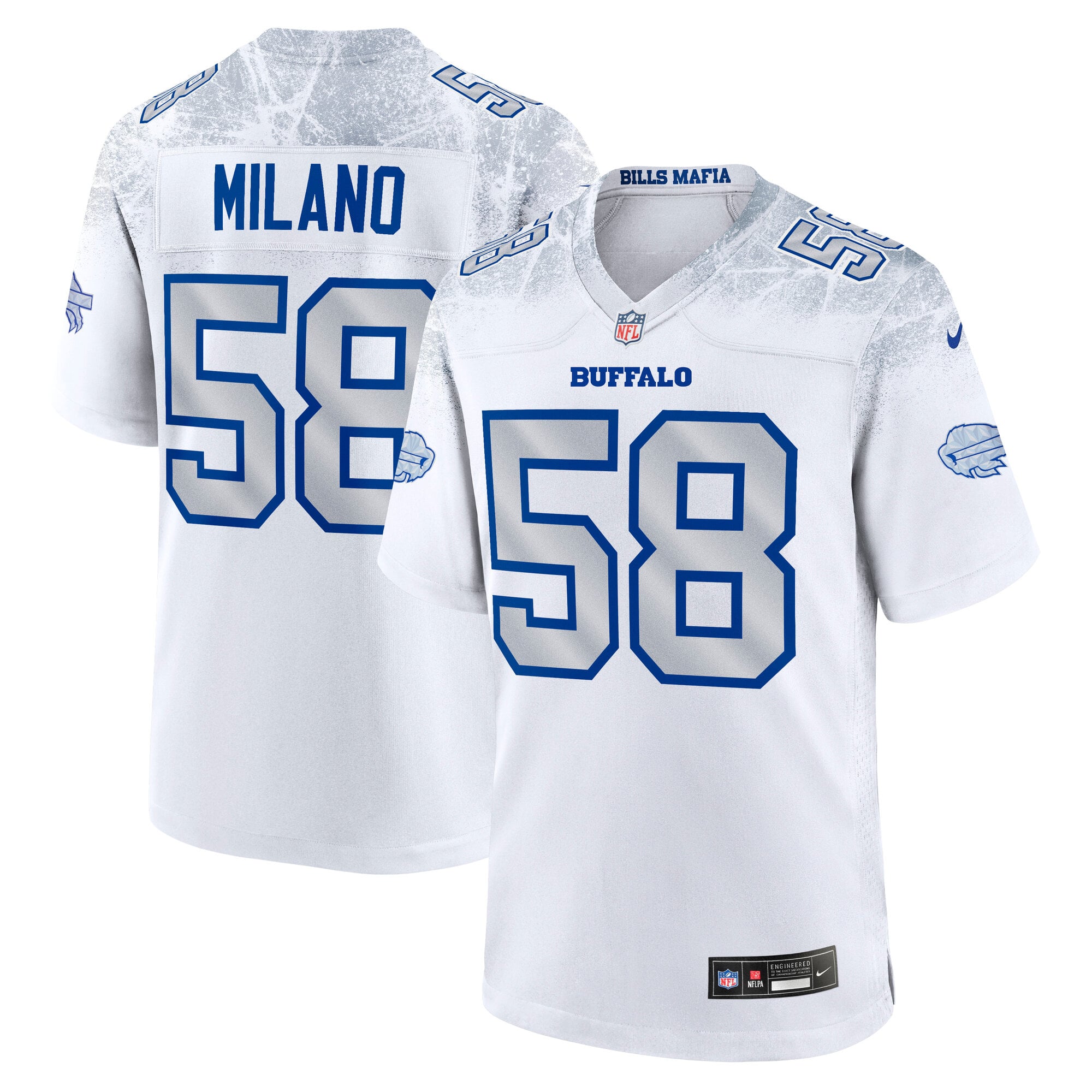 Men's Nike Matt Milano White Buffalo Bills Rivalries Collection Game Jersey