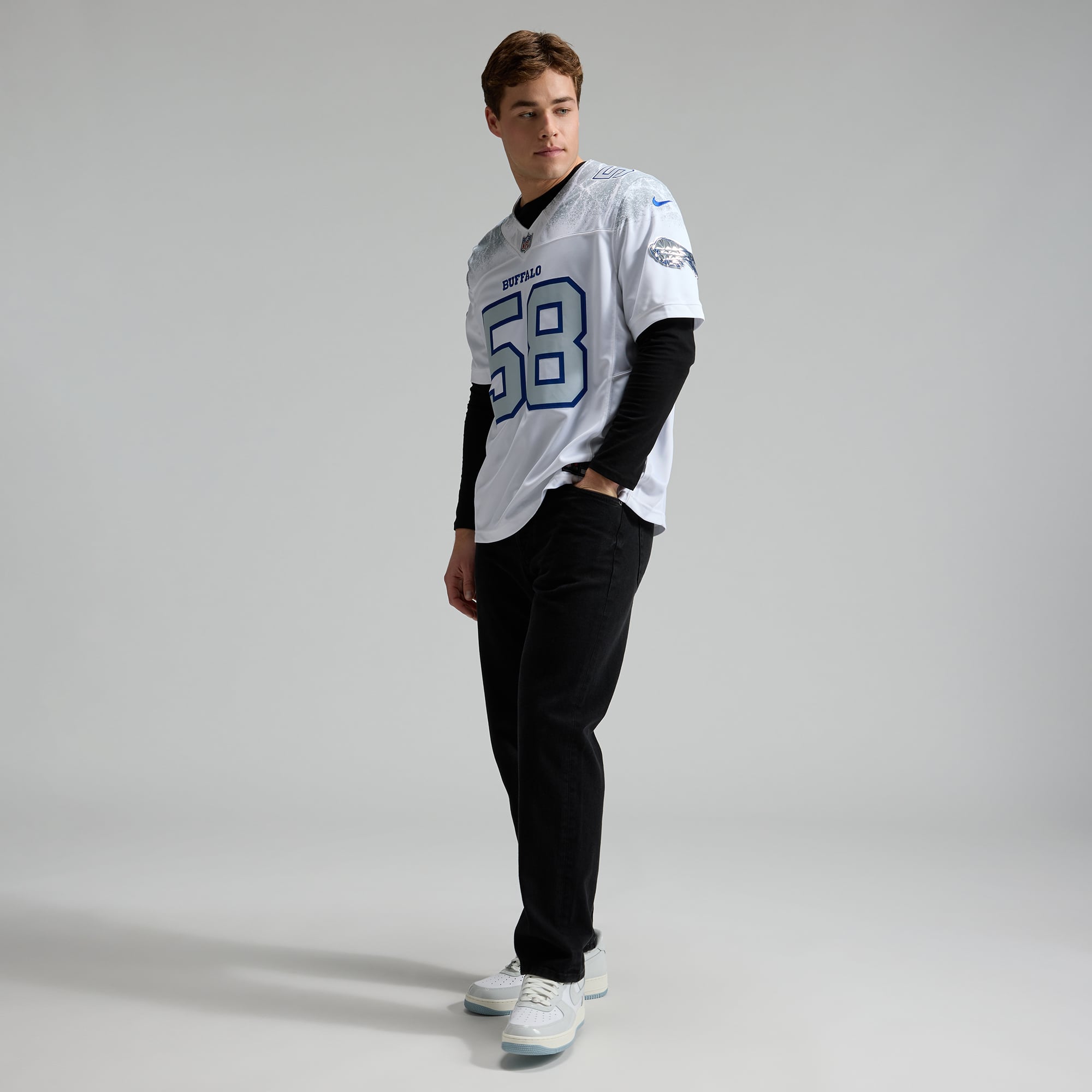 Men's Nike Matt Milano White Buffalo Bills Rivalries Collection Stitched Limited Jersey