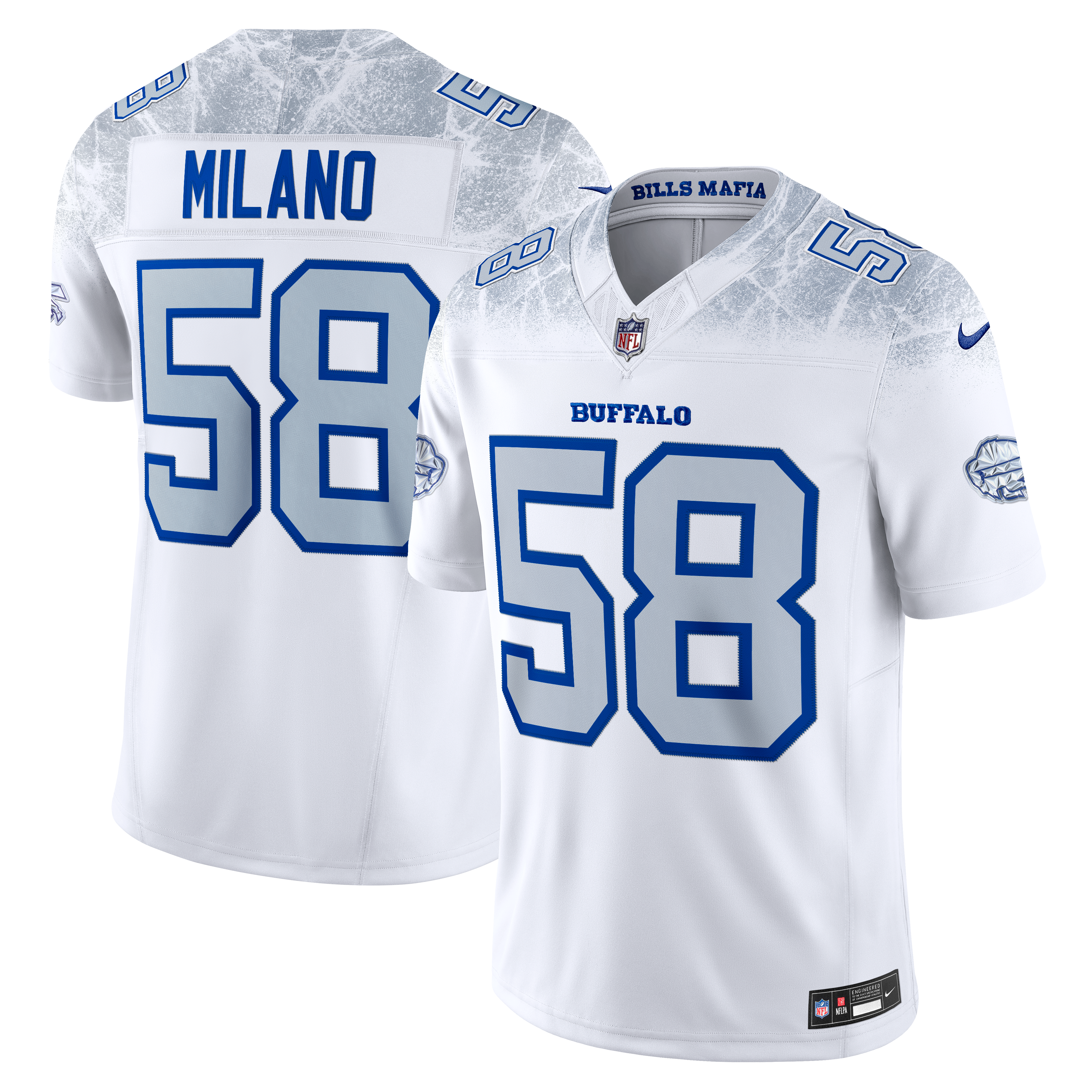 Men's Nike Matt Milano White Buffalo Bills Rivalries Collection Stitched Limited Jersey