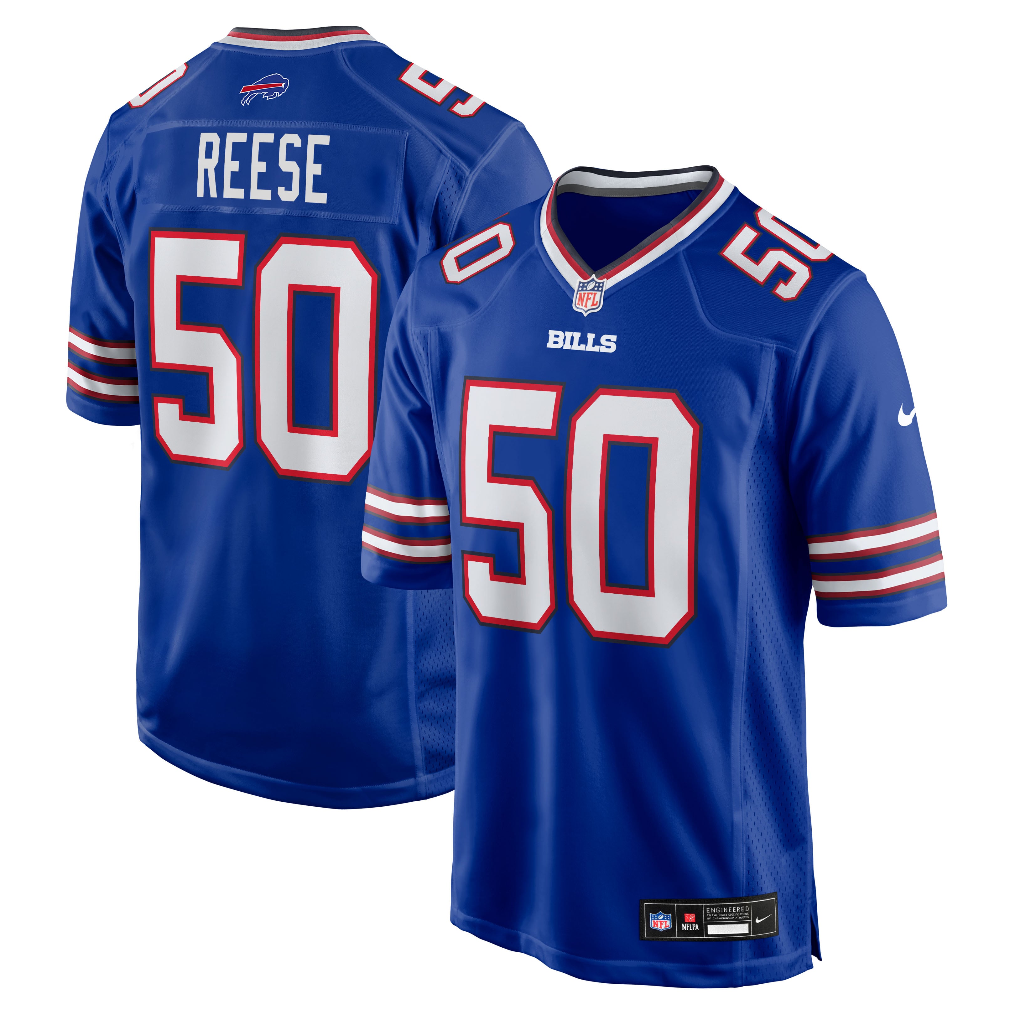 Maillot de match Nike Otis Reese Royal Buffalo Bills pour homme