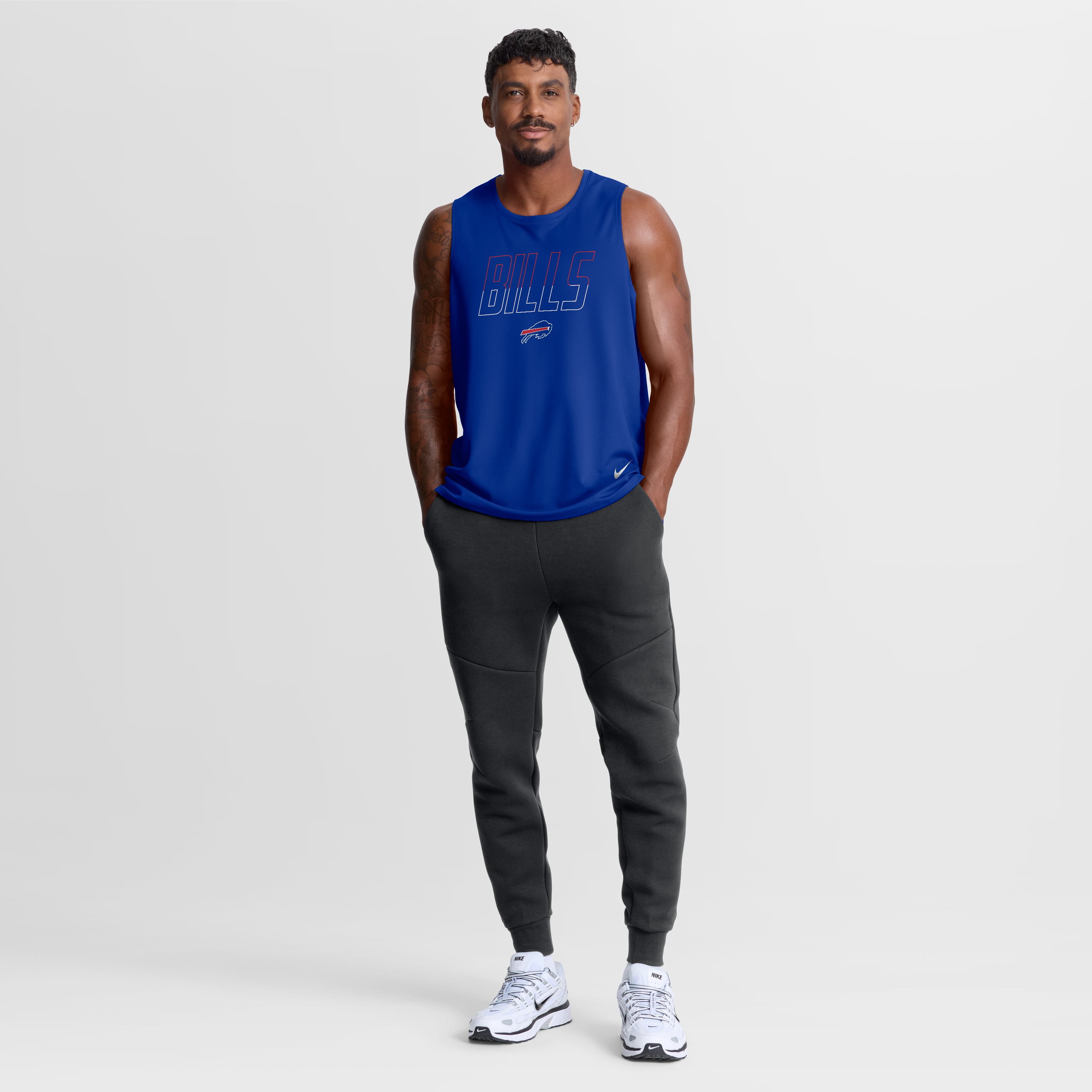 Men's Nike Royal Buffalo Bills Kickoff Miler Dri-FIT Tank​ Top
