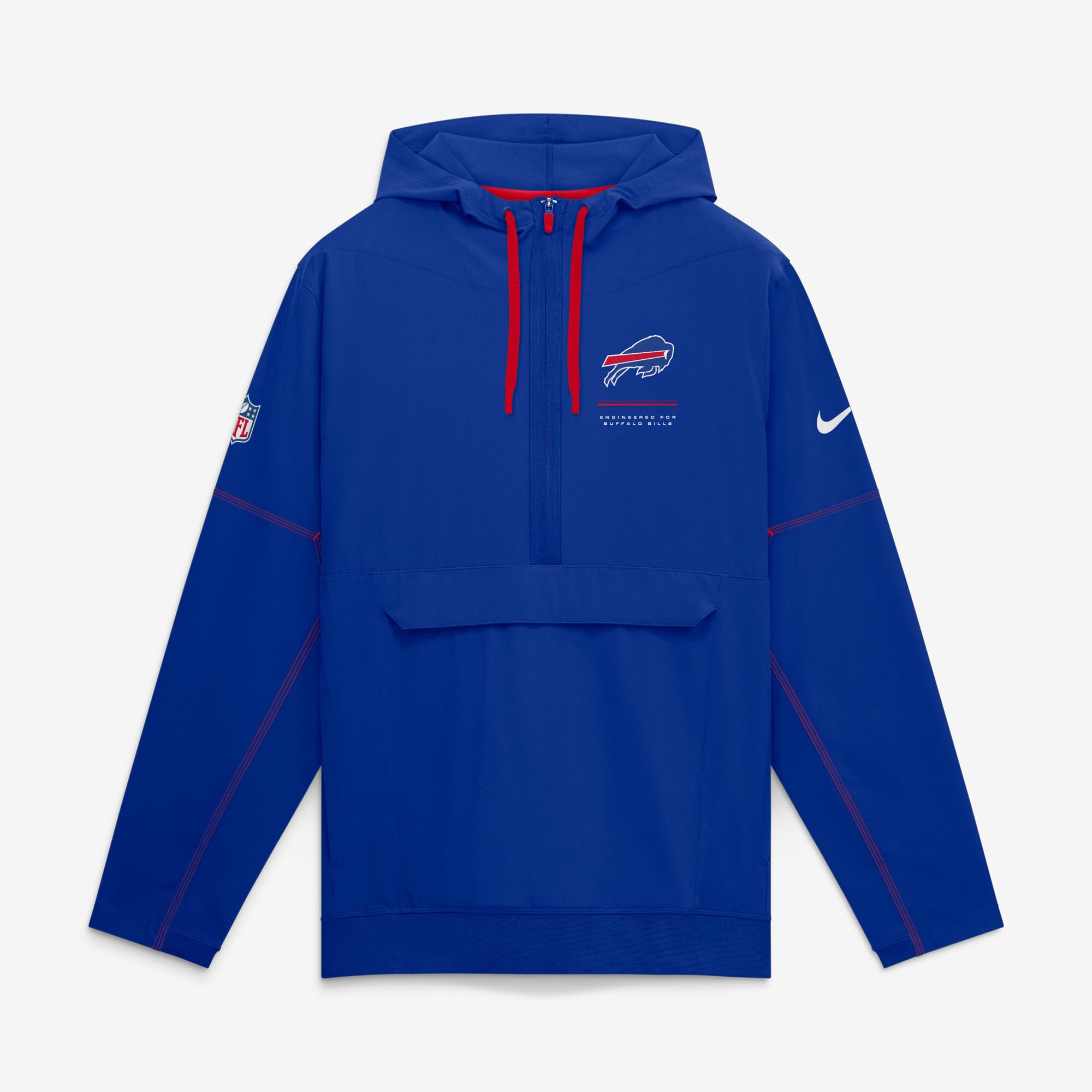 Veste anorak à demi-zip et capuche Nike Royal Buffalo Bills pour homme