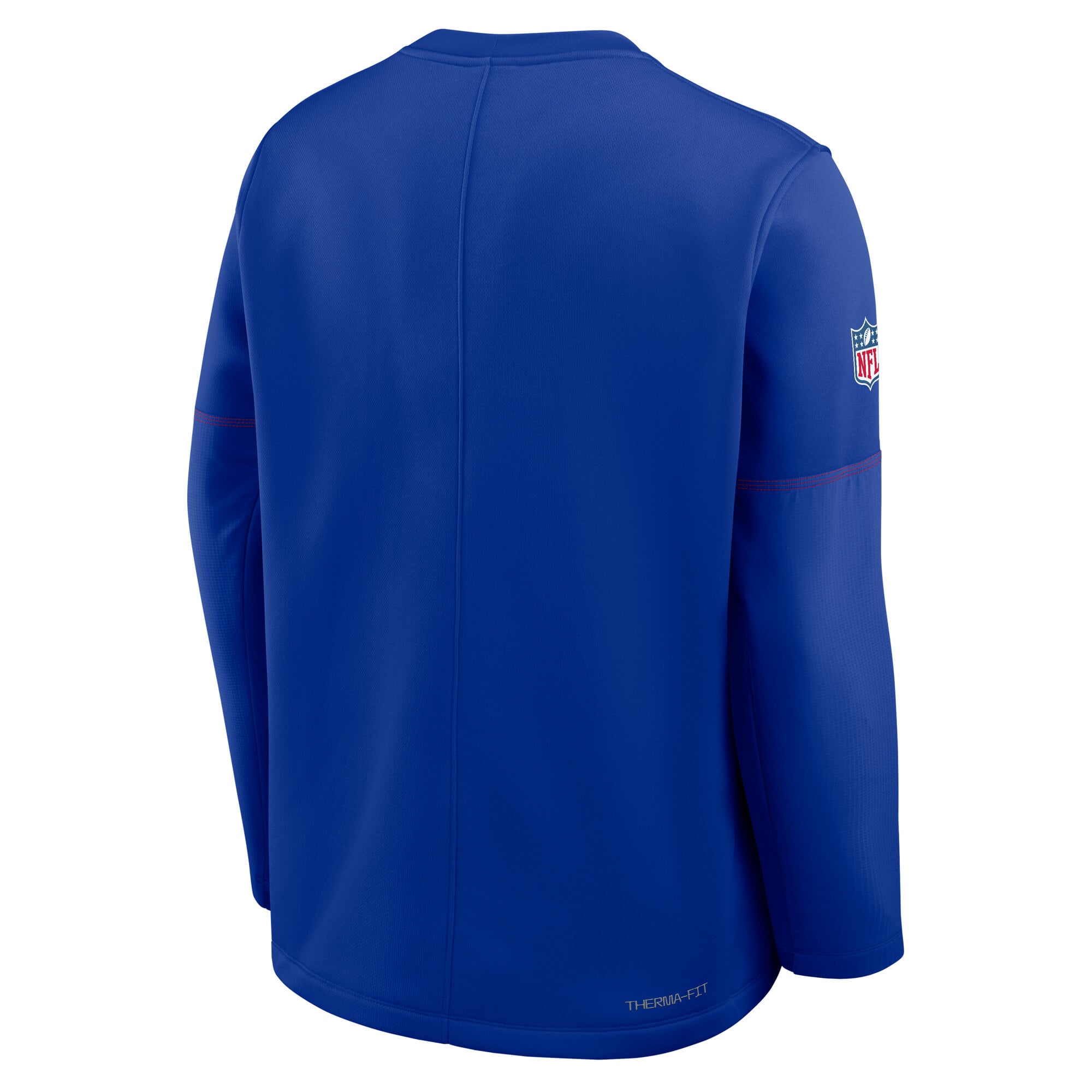 Haut à col rond Nike Royal Buffalo Bills Sideline Coach pour homme, modèle Therma-FIT mi-lourd