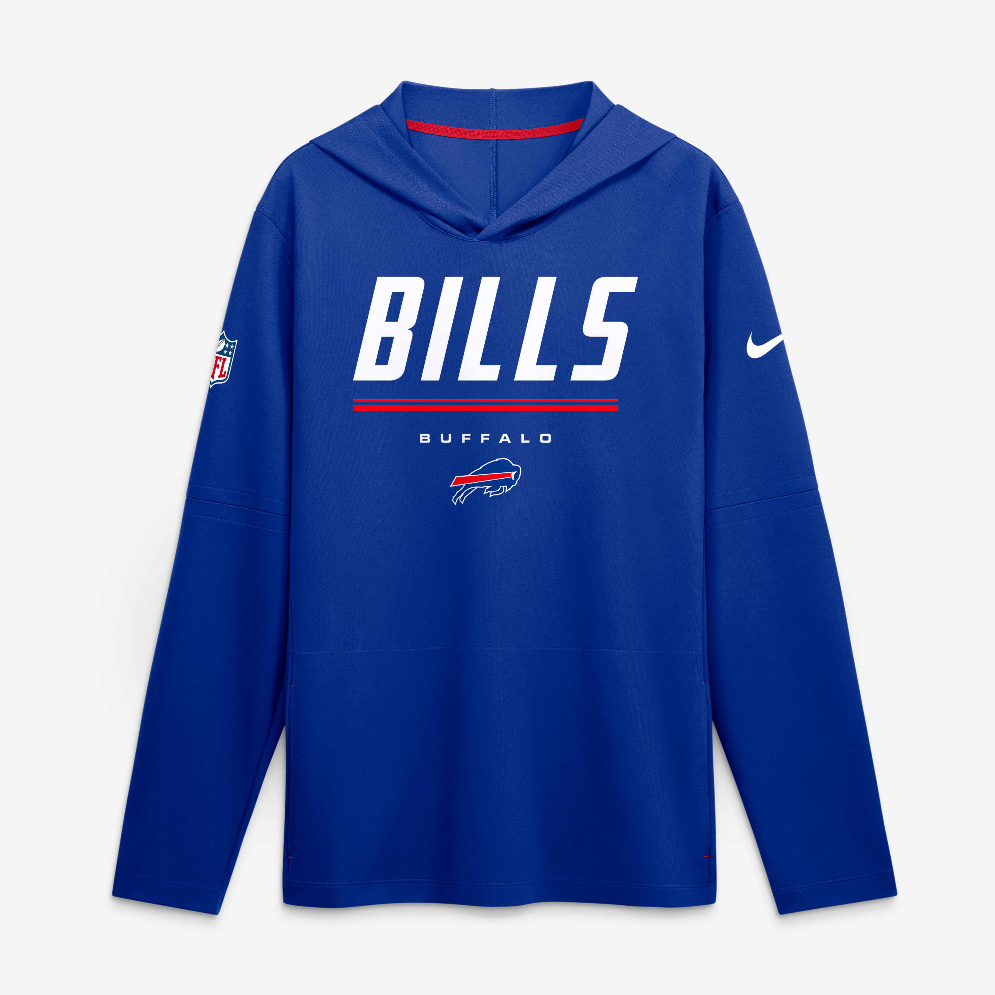 Men's Nike Royal Buffalo Bills Sideline Game On Lightweight Long Sleeve Hooded Dri-FIT Top