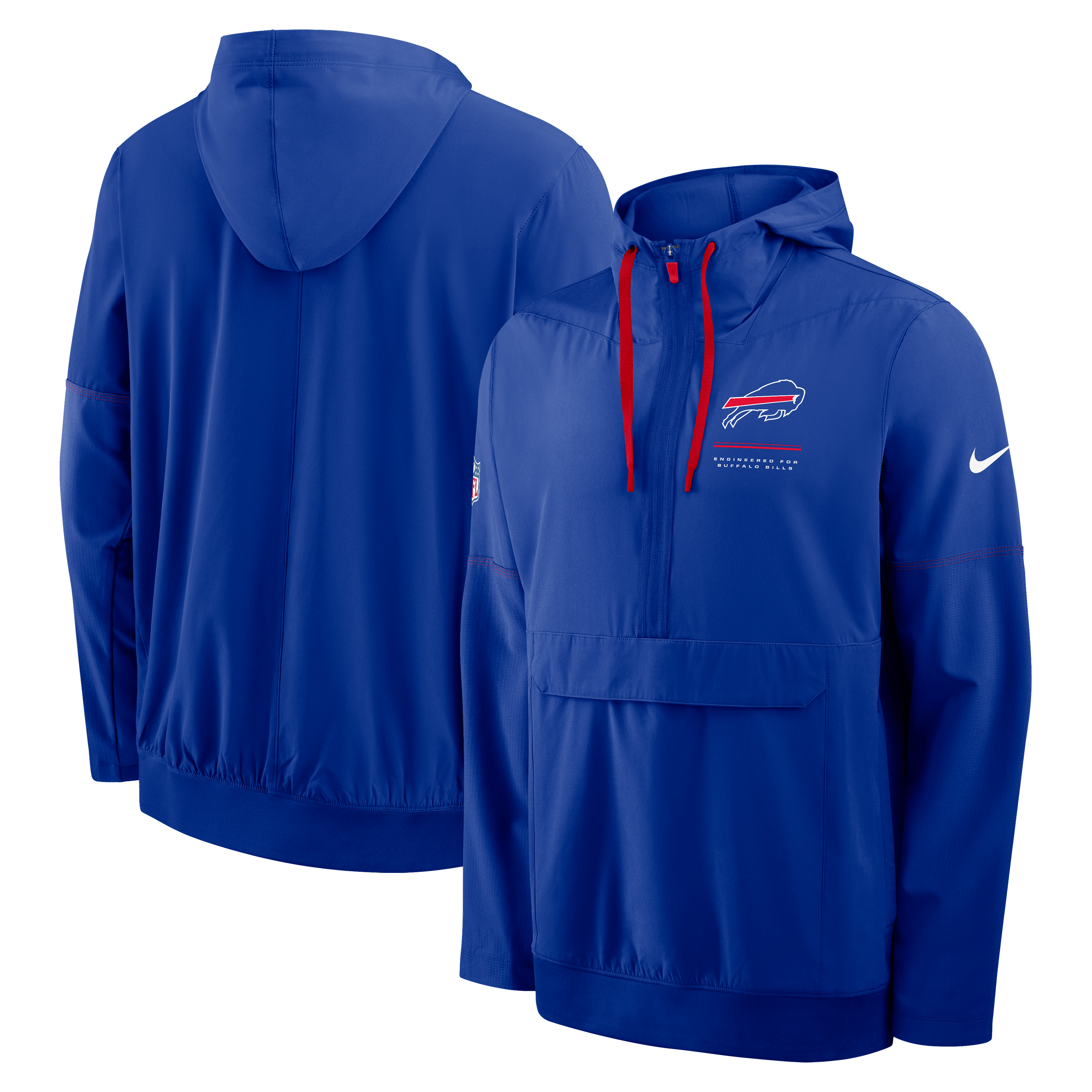 Men's Nike Royal Buffalo Bills Sideline Logo Glory Anorak Half-Zip Hooded Jacket