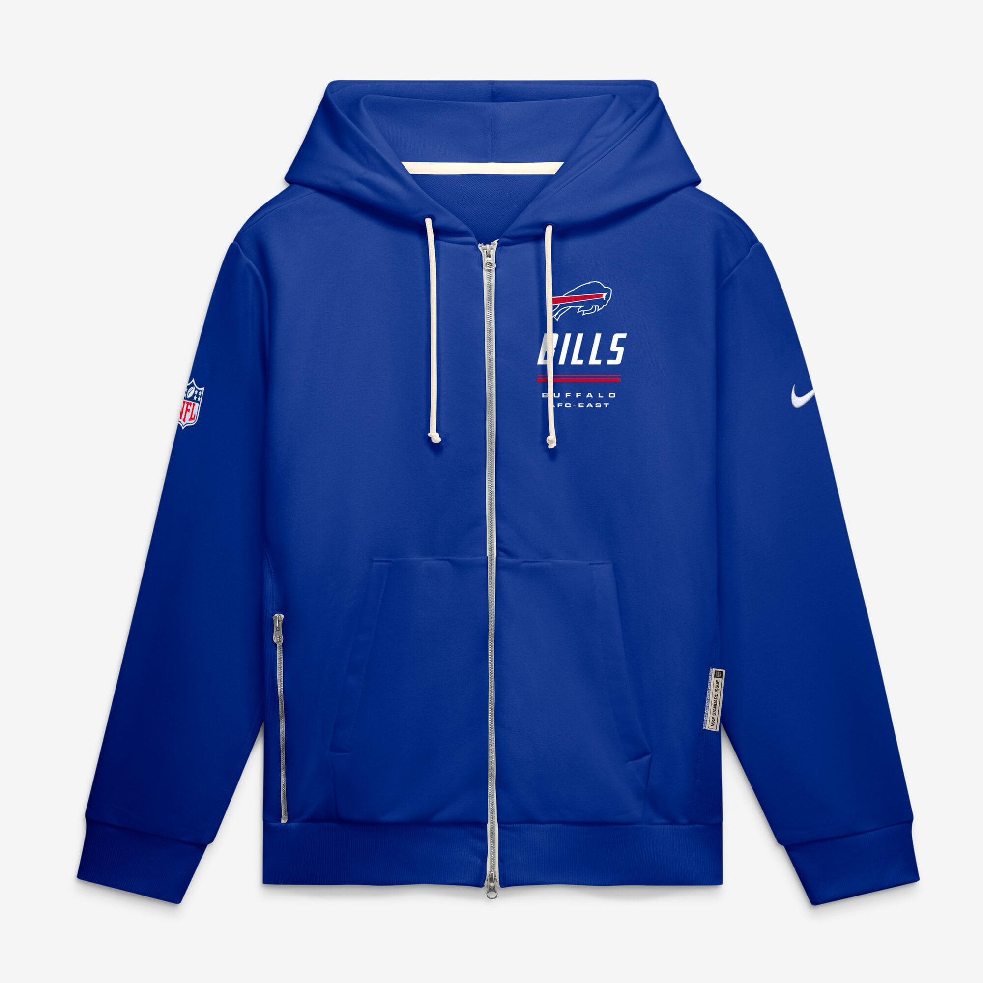 Men's Nike Royal Buffalo Bills Sideline Standard Issue Quarterback Scramble Dri-FIT Full-Zip Hoodie