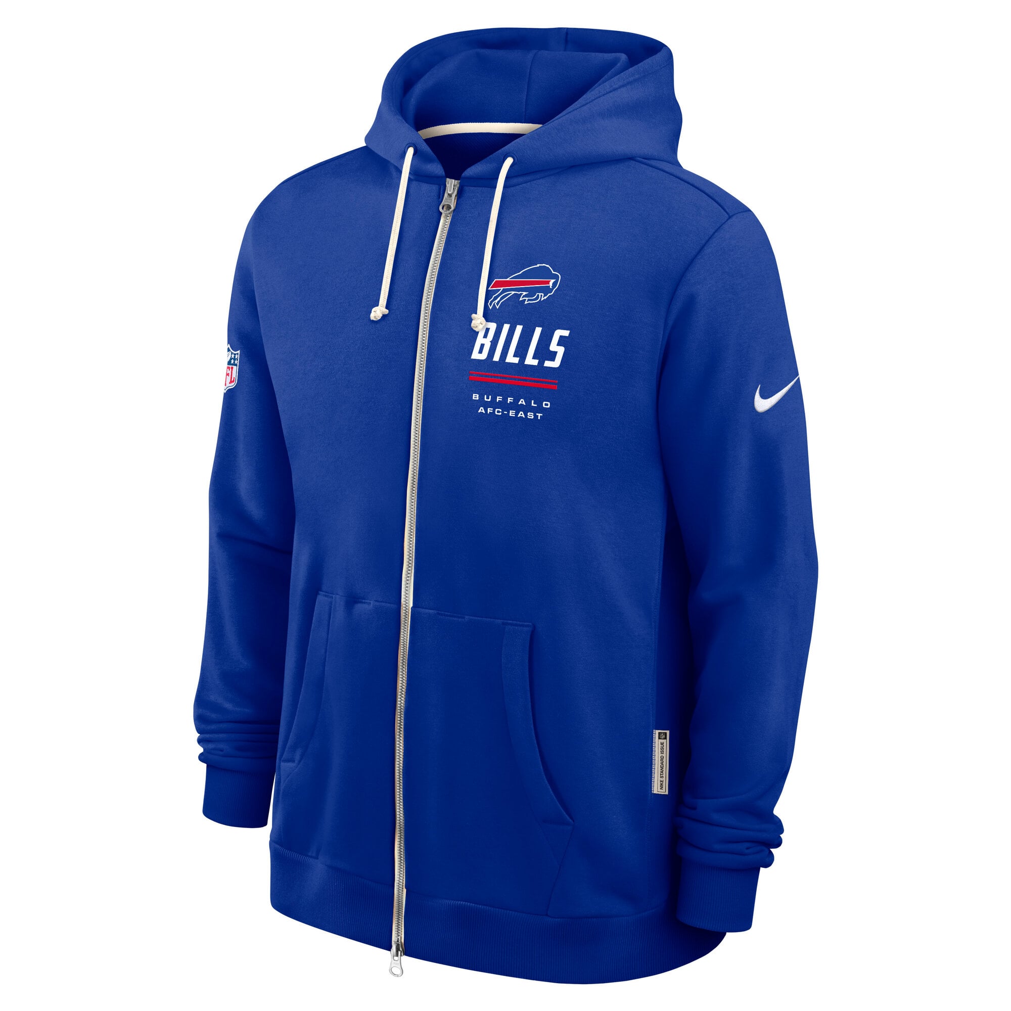 Men's Nike Royal Buffalo Bills Sideline Standard Issue Quarterback Scramble Dri-FIT Full-Zip Hoodie