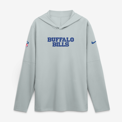  Buffalo Bills Nike Rivalries Collection Sideline Lightweight Hooded Long Sleeve Top - Silver