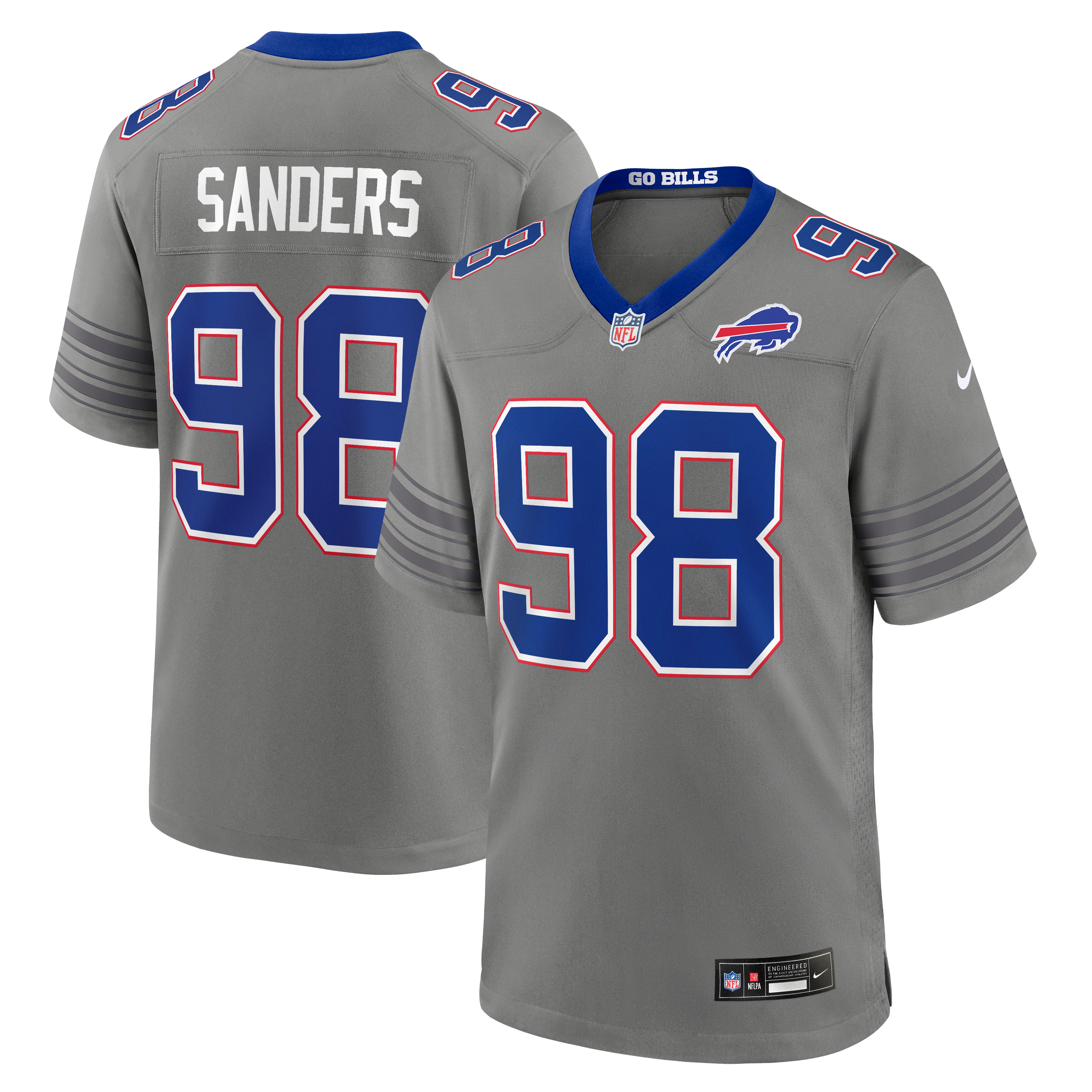 Men's Nike T.J. Sanders  Royal Buffalo Bills Team Game Jersey