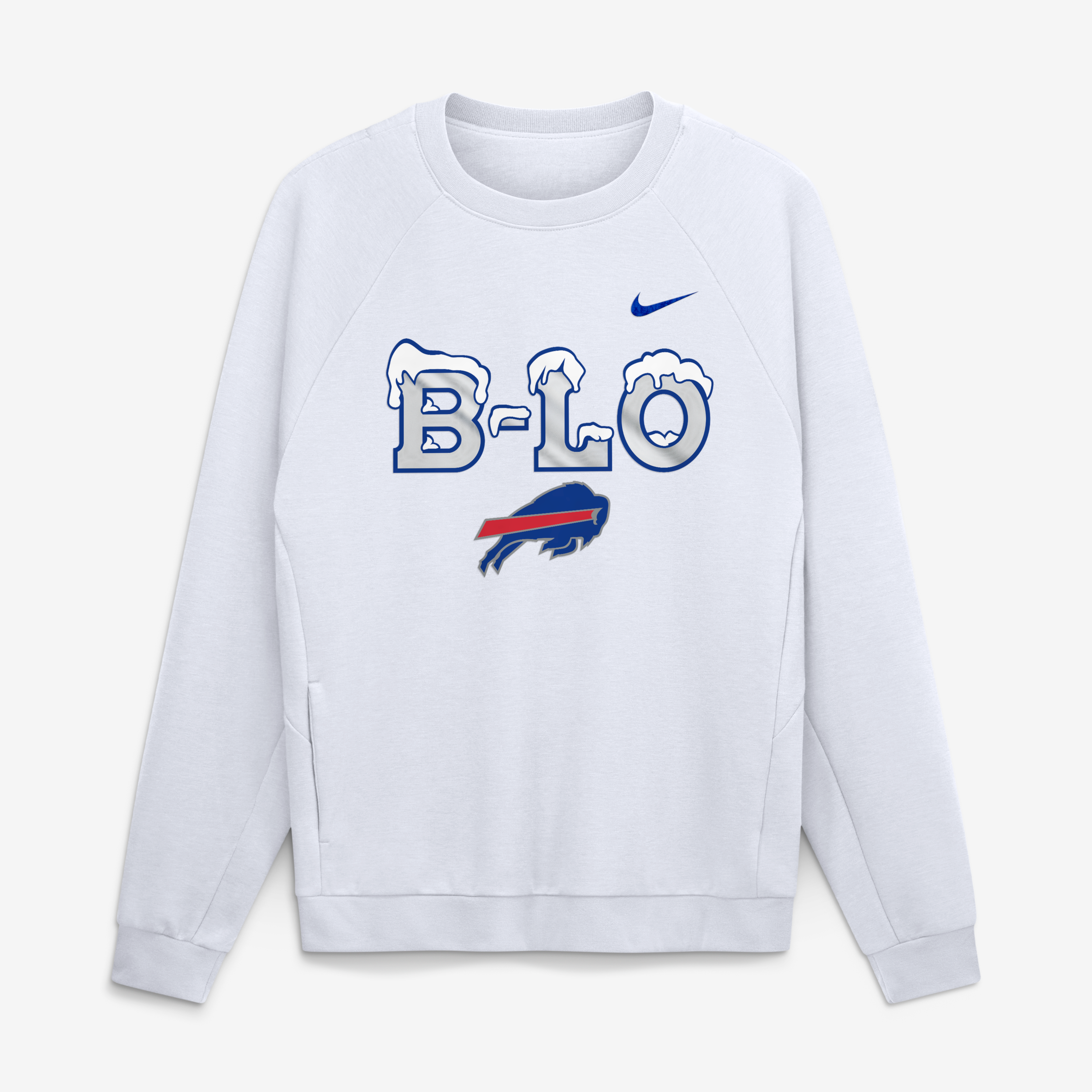 Men's Nike White Buffalo Bills Rivalries Collection Dri-FIT Crew Sweatshirt