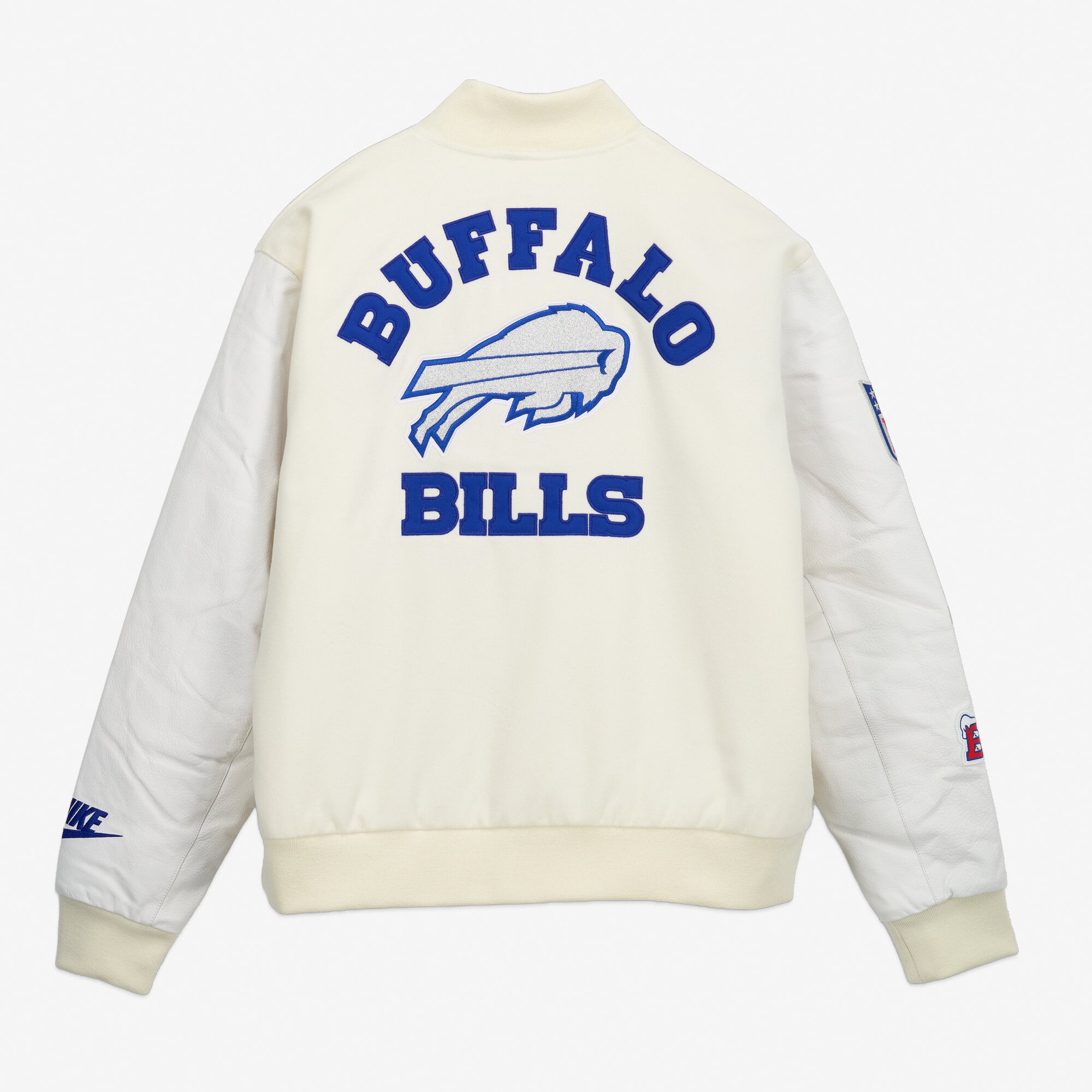 Men's Nike  White Buffalo Bills Rivalries Collection Full-Snap Varsity Jacket