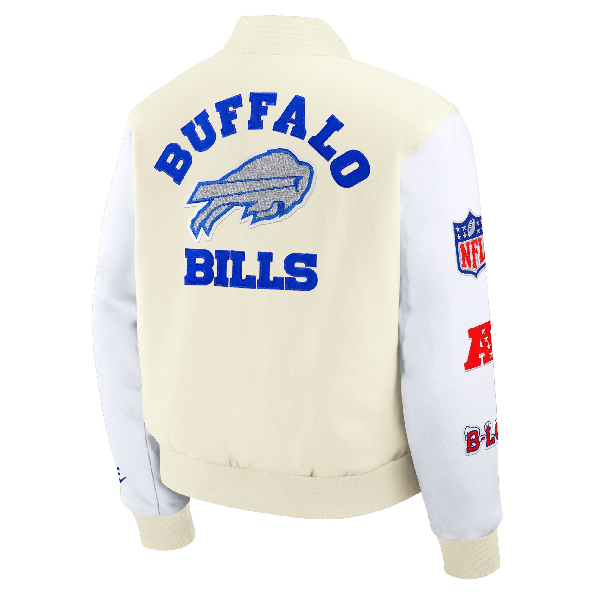 Men's Nike  White Buffalo Bills Rivalries Collection Full-Snap Varsity Jacket
