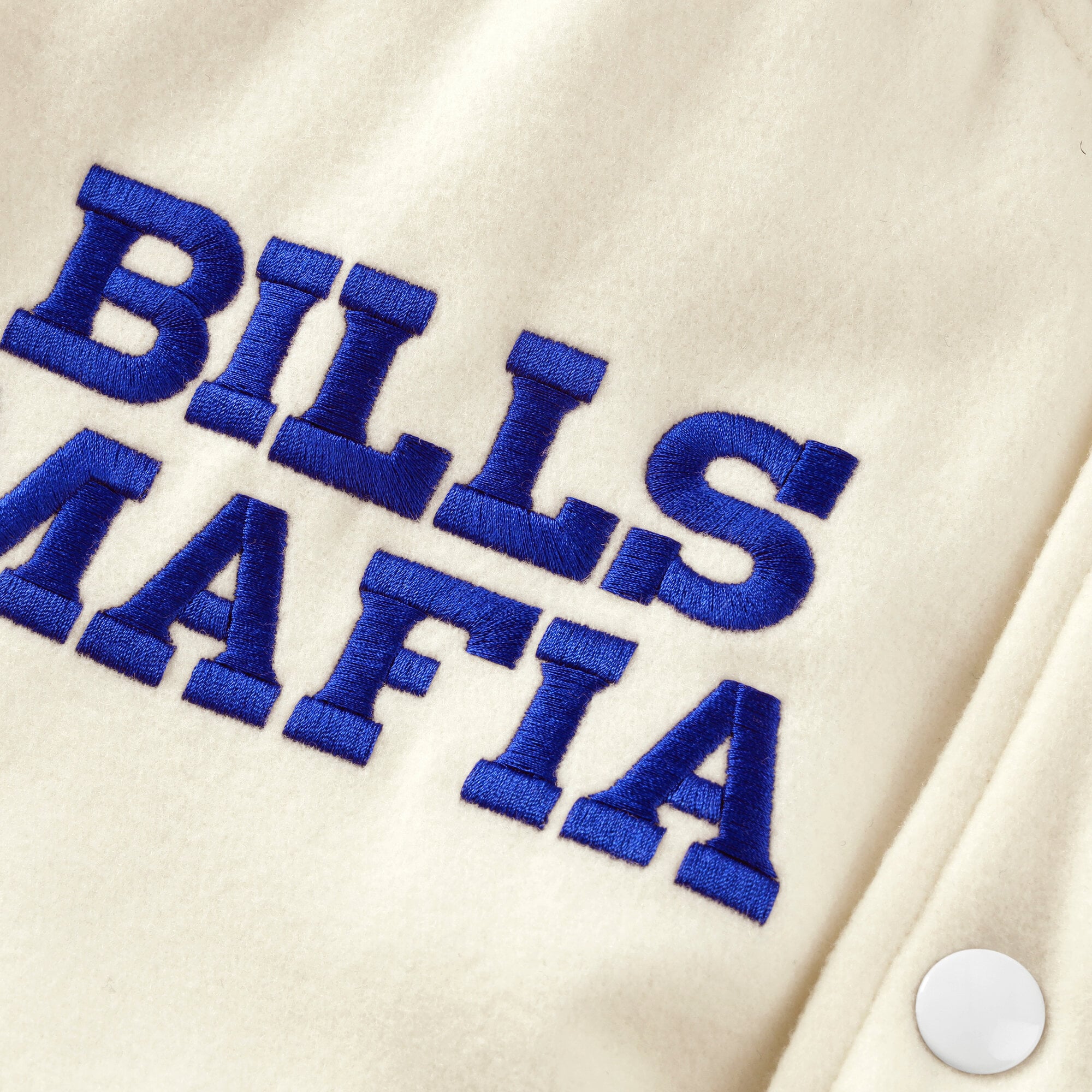 Men's Nike  White Buffalo Bills Rivalries Collection Full-Snap Varsity Jacket