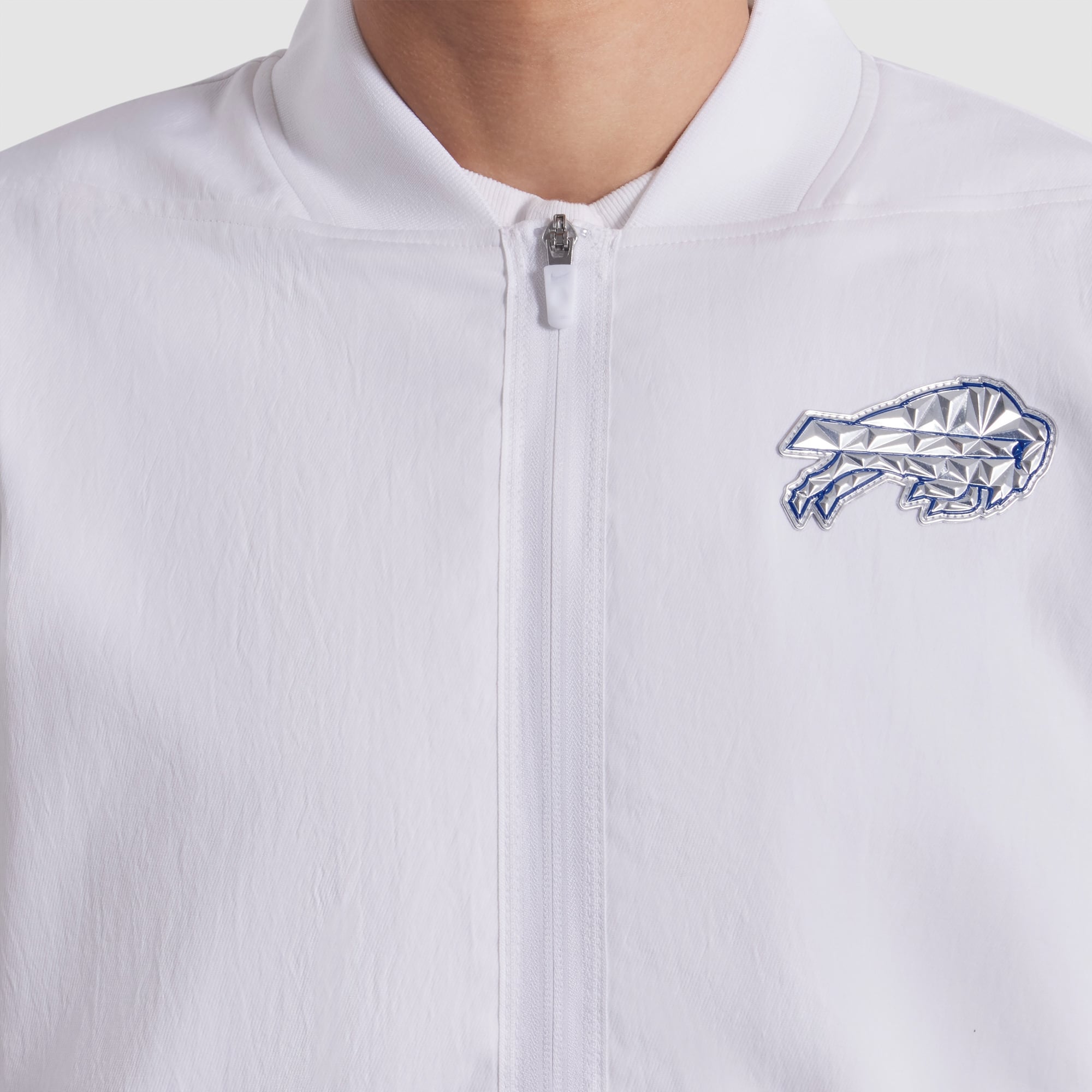 Men's Nike White Buffalo Bills Rivalries Collection Sideline Full-Zip Bomber Jacket