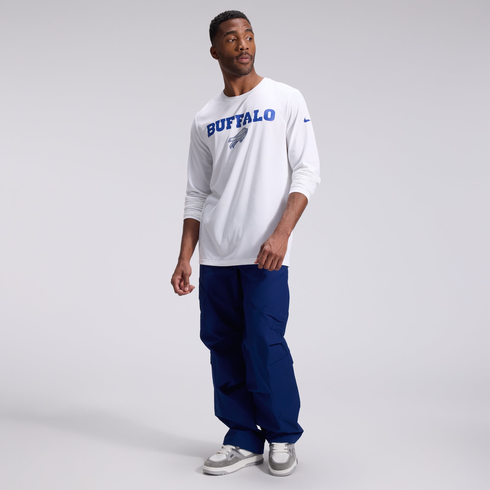 Men's Nike  White Buffalo Bills Rivalries Collection Sideline Legend Long Sleeve T-Shirt