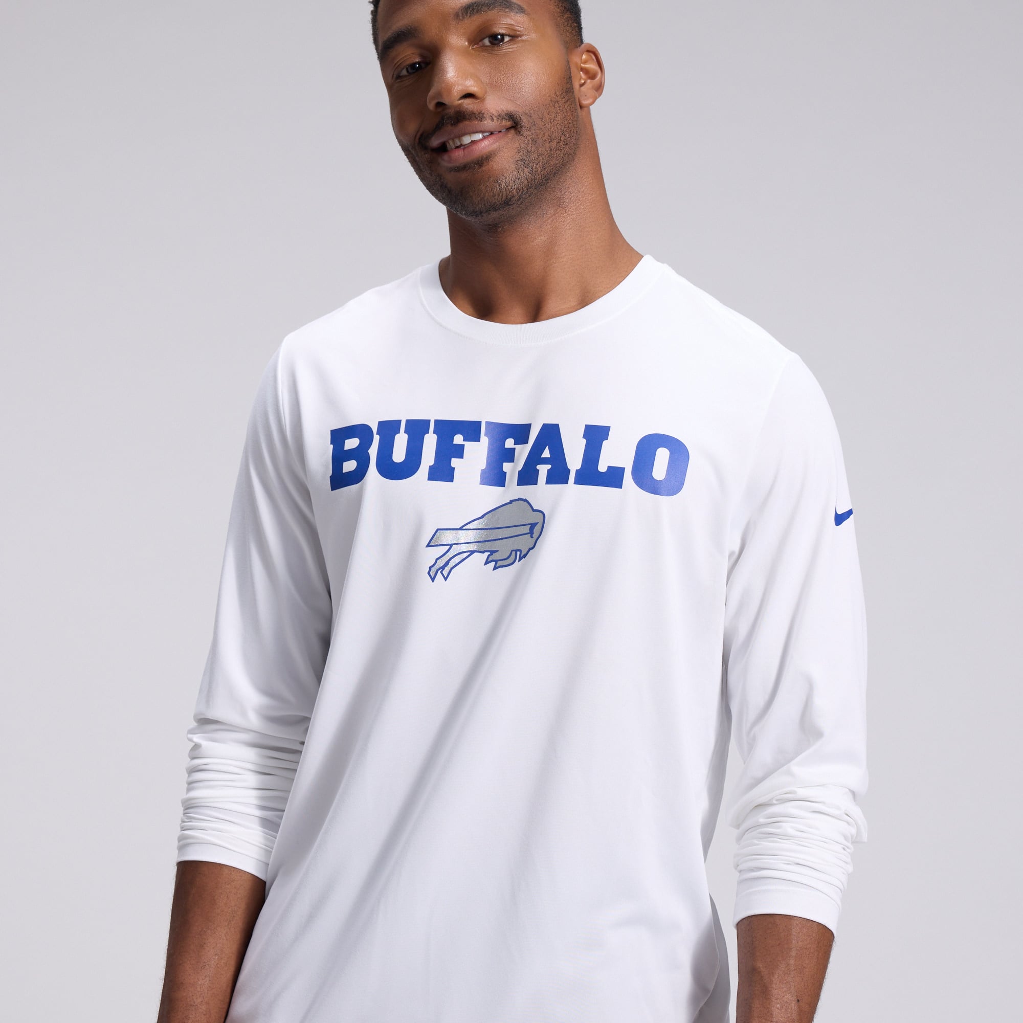 Men's Nike  White Buffalo Bills Rivalries Collection Sideline Legend Long Sleeve T-Shirt