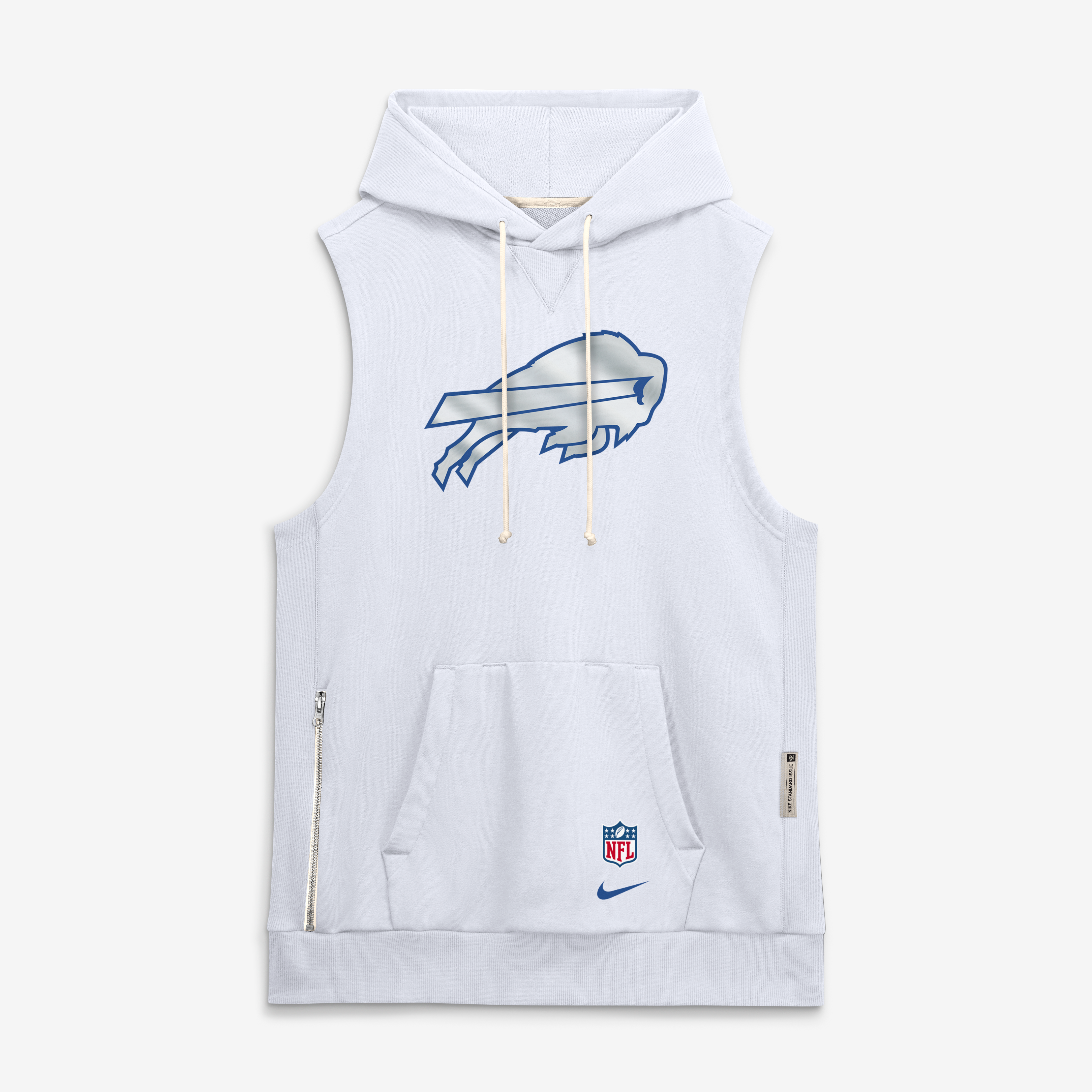 Men's Nike  White Buffalo Bills Rivalries Collection Sideline Sleeveless Fleece Hoodie