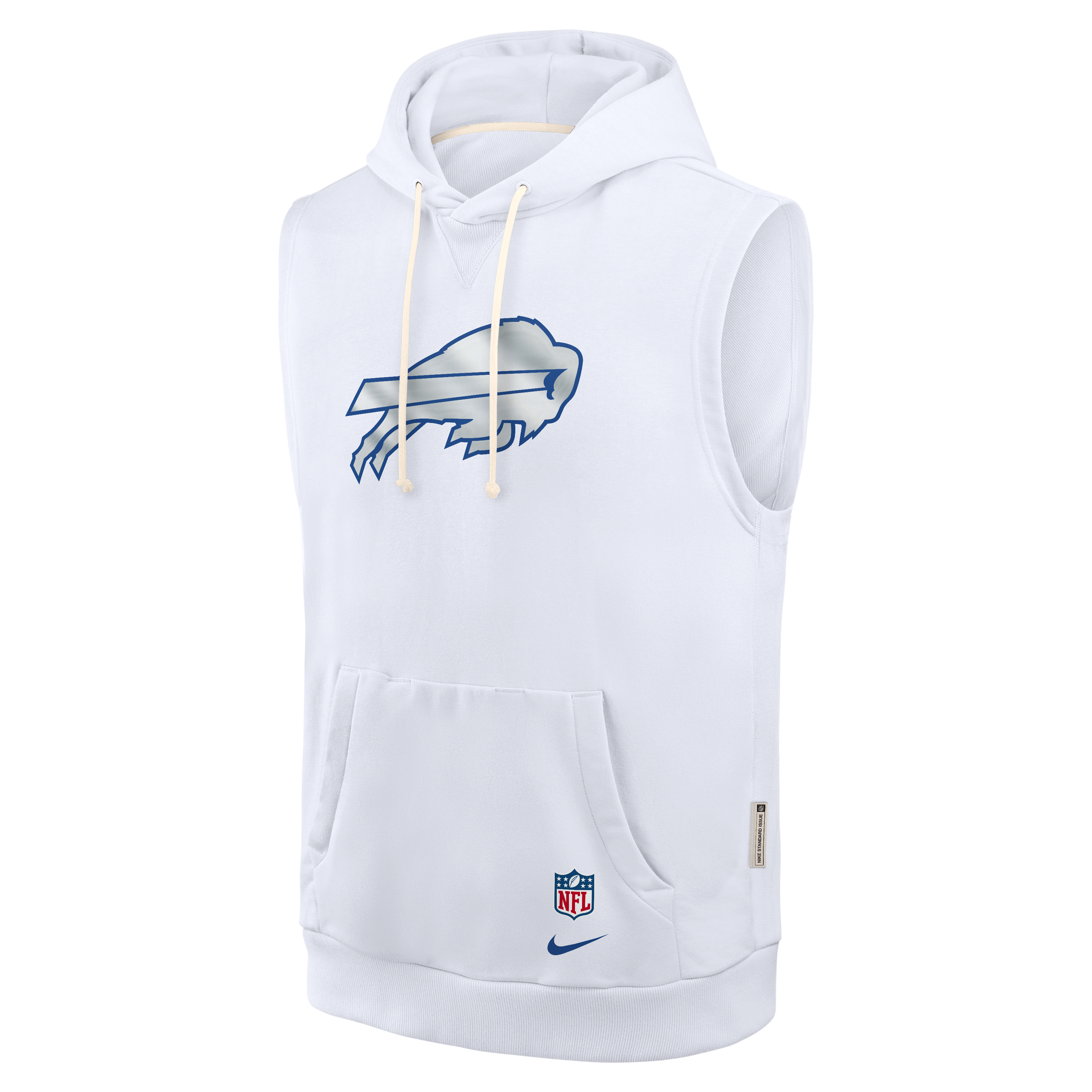 Men's Nike  White Buffalo Bills Rivalries Collection Sideline Sleeveless Fleece Hoodie