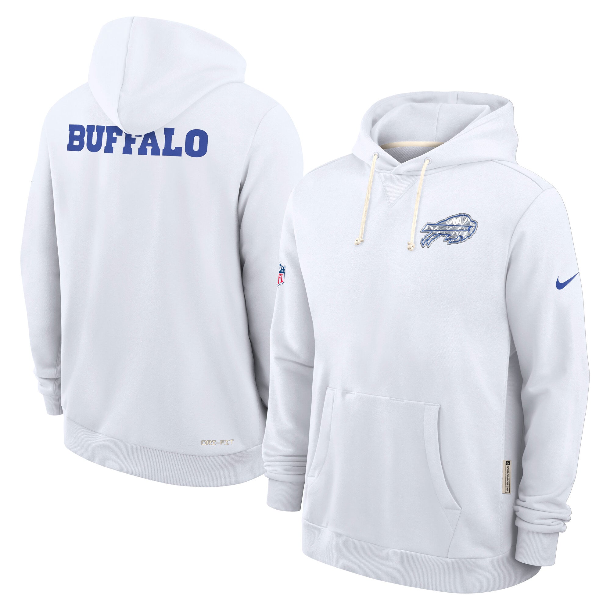 Men's Nike  White Buffalo Bills Rivalries Collection Standard Issue Sideline Dri-FIT Hoodie