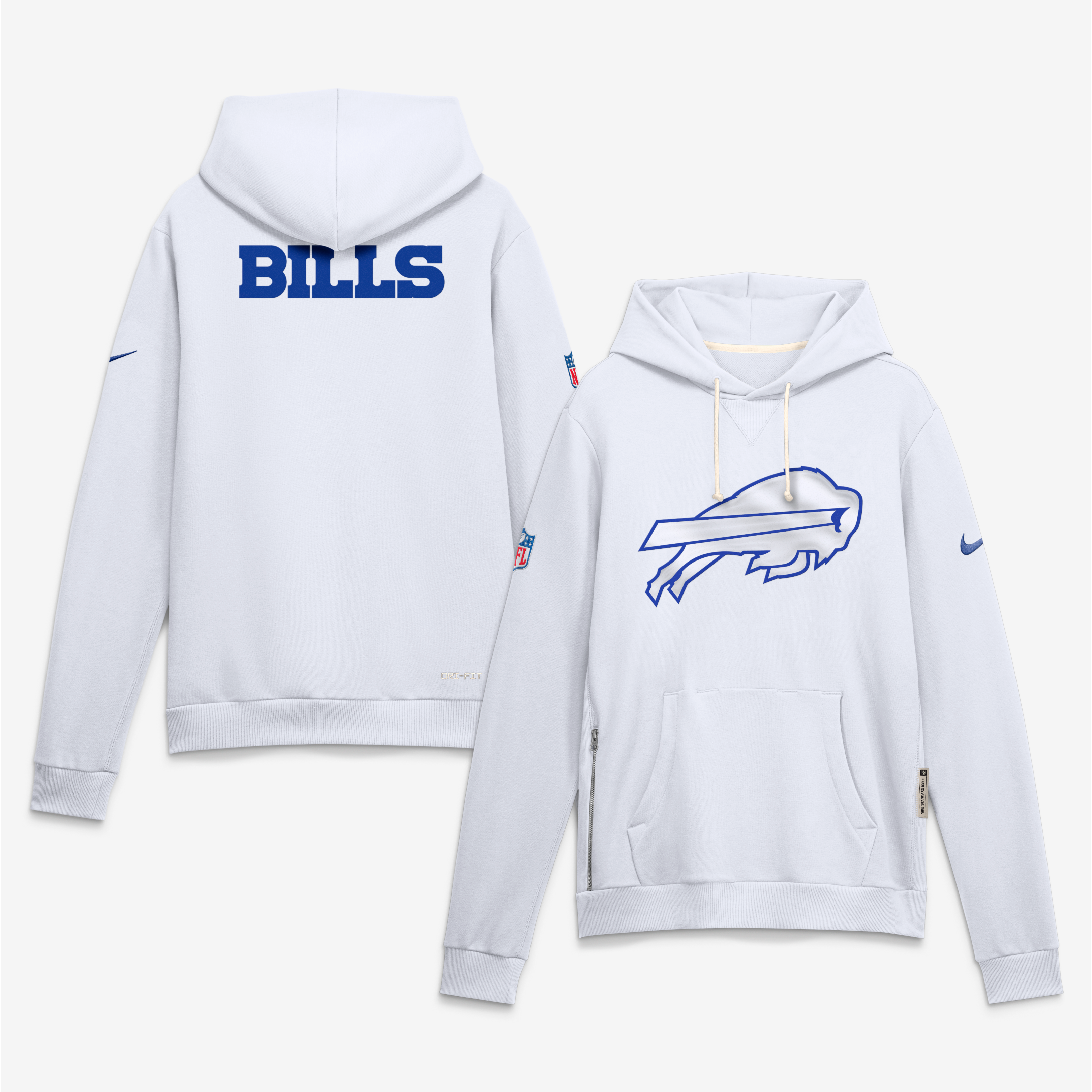 Men's Nike  White Buffalo Bills Rivalries Collection Standard Issue Sideline Pullover Hoodie