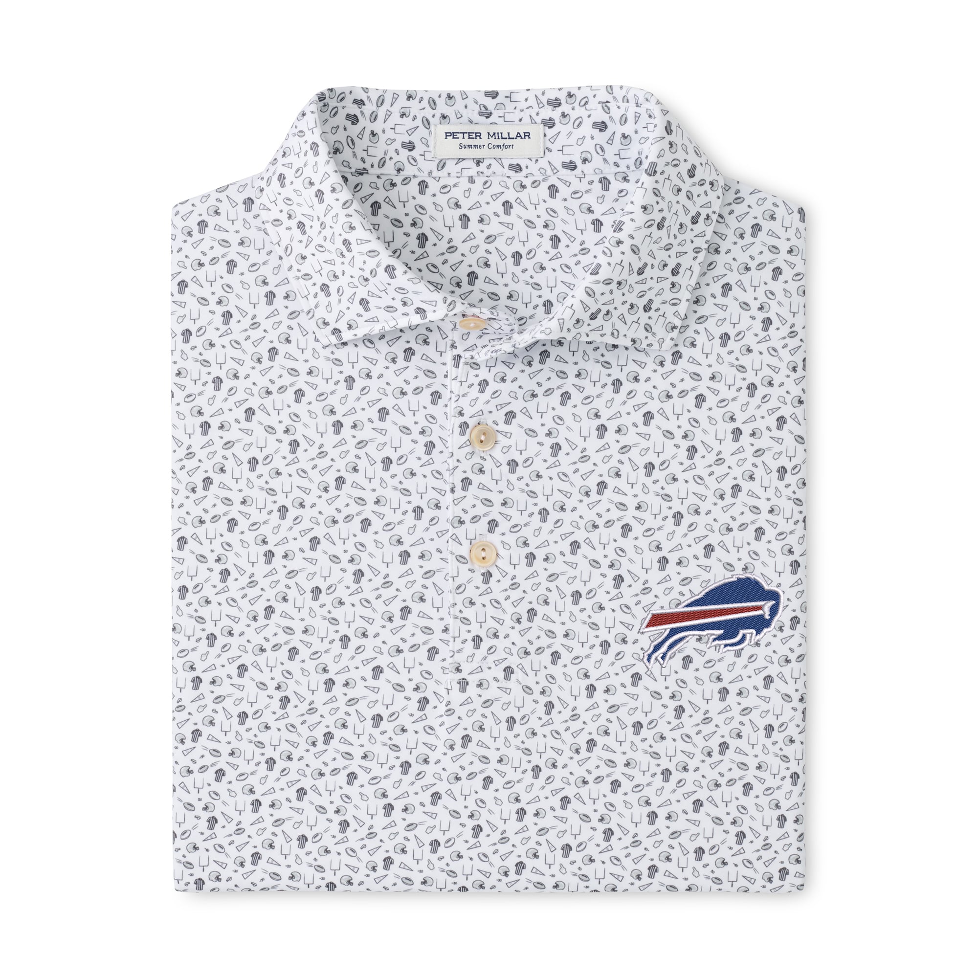 Polo de performance Peter Millar gris Buffalo Bills pour homme