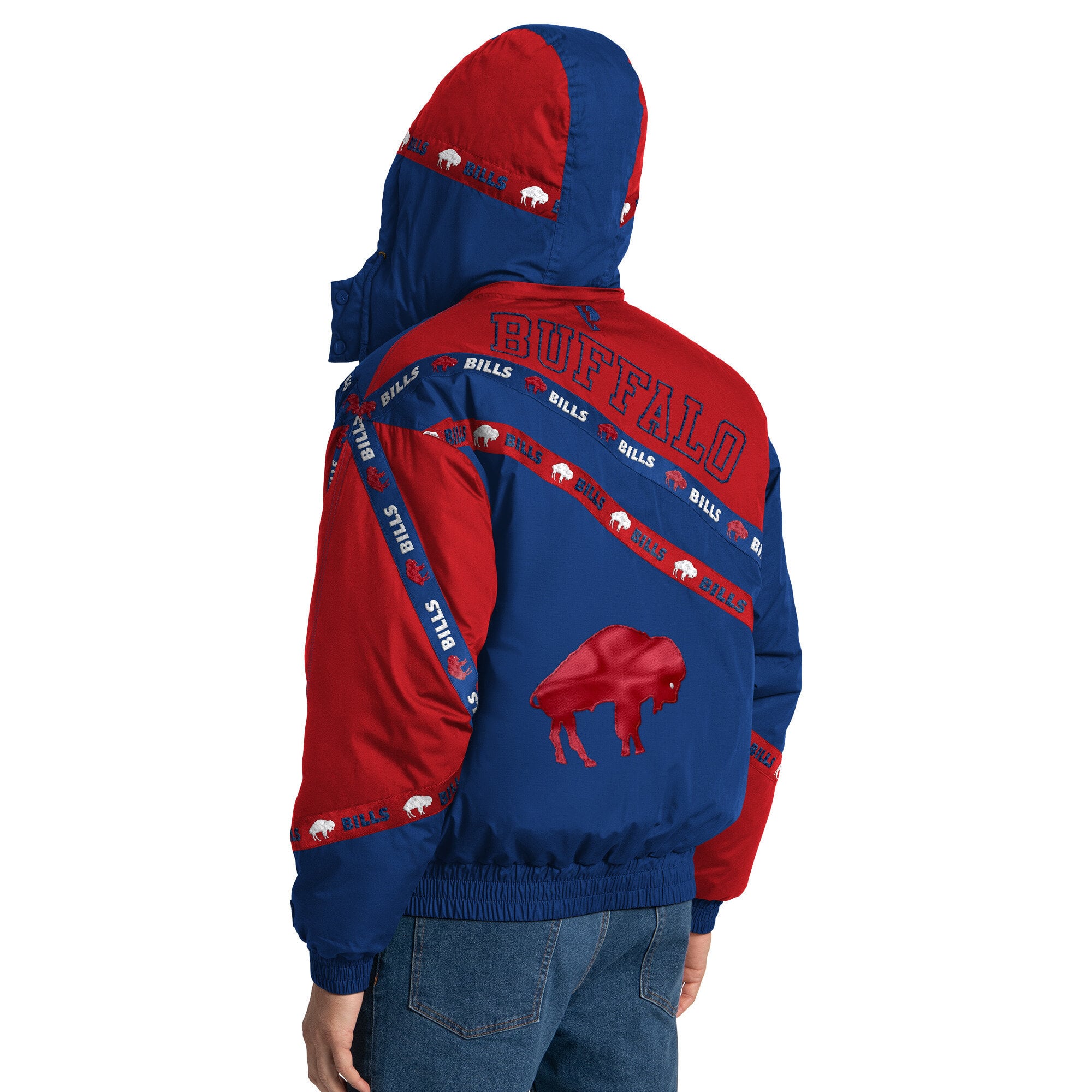 Veste zippée intégrale Royal Buffalo Bills pour homme, modèle Pro Player, avec capuche amovible.