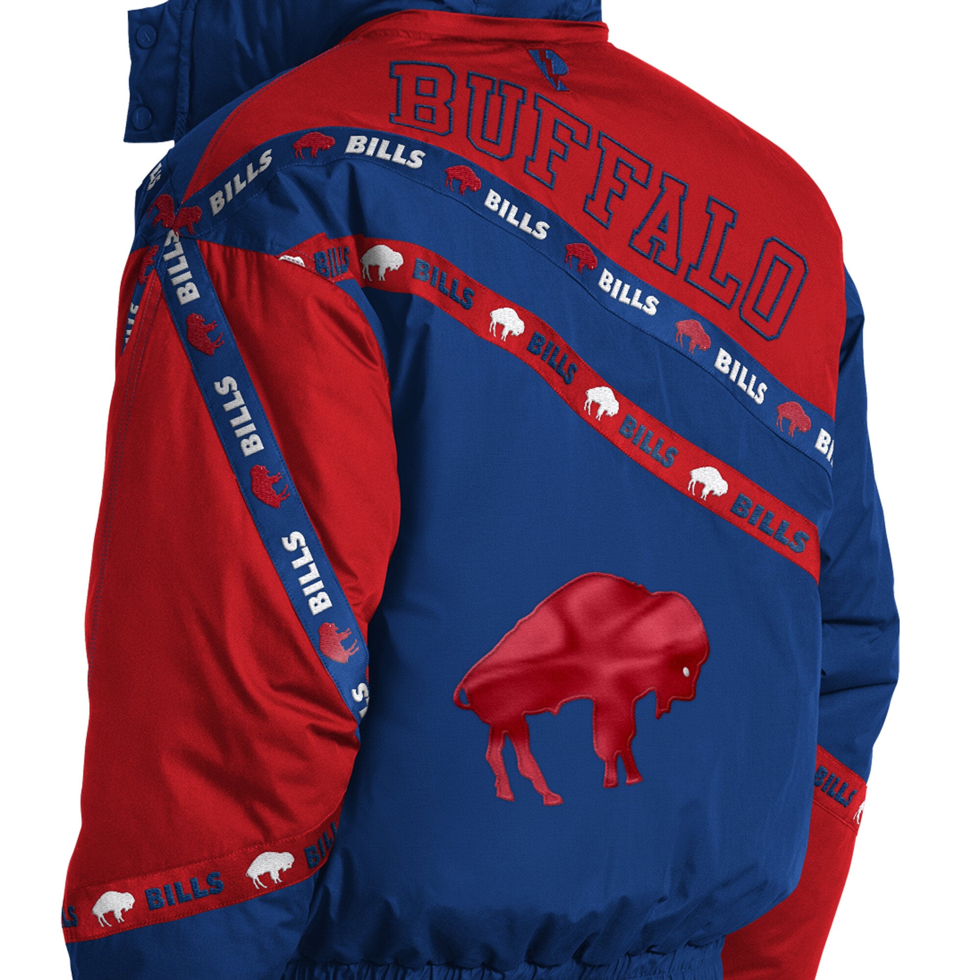 Veste zippée intégrale Royal Buffalo Bills pour homme, modèle Pro Player, avec capuche amovible.
