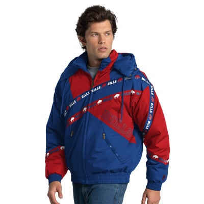 Buffalo Bills Pro Player Double Tape Full-Zip Jacket with Detachable Hood - Royal