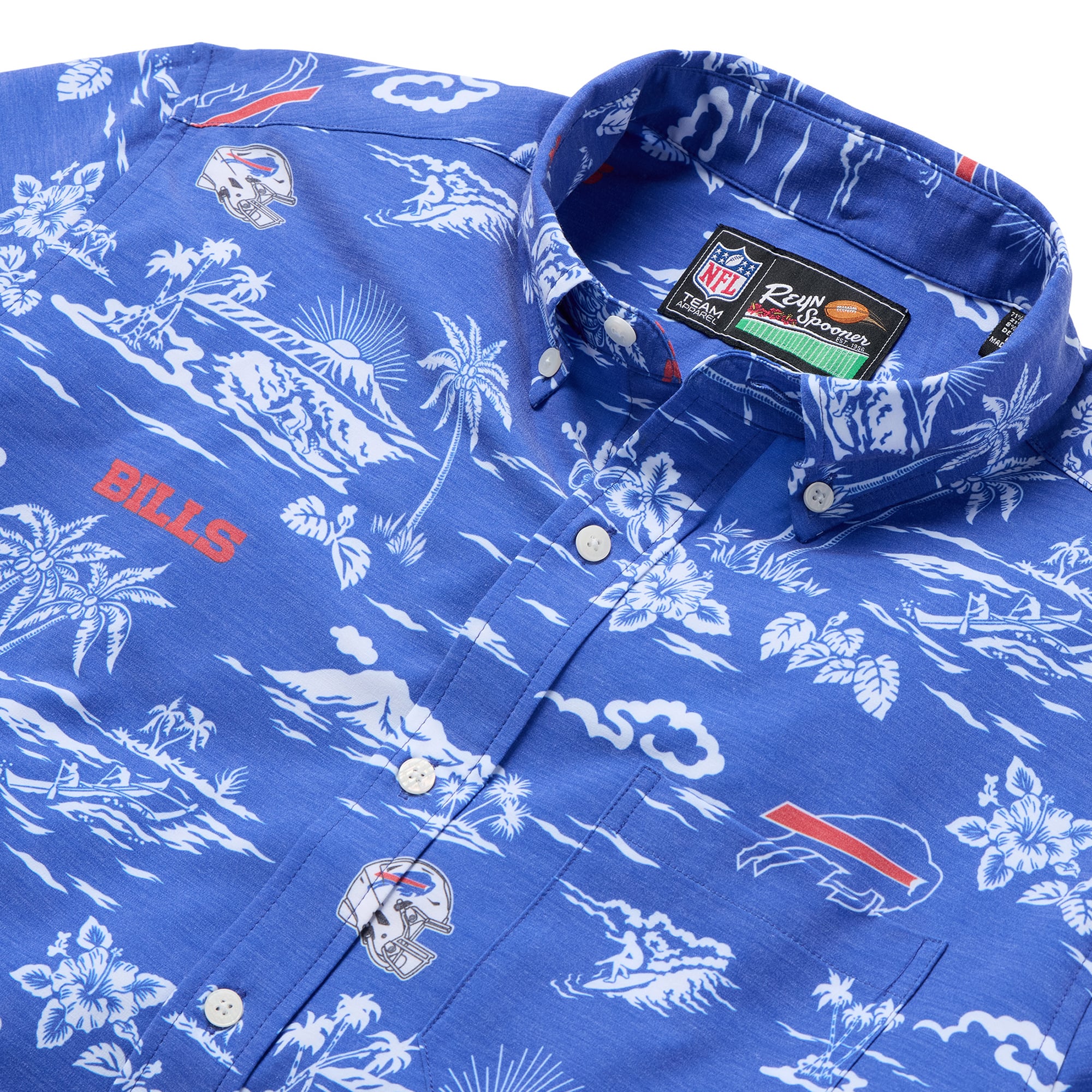 Men's Reyn Spooner Royal Buffalo Bills Kekai Performance Button-Down Shirt