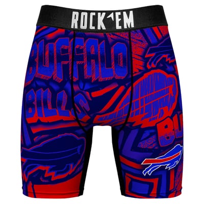  Buffalo Bills Rock Em Sketched Out Boxer Briefs - Royal