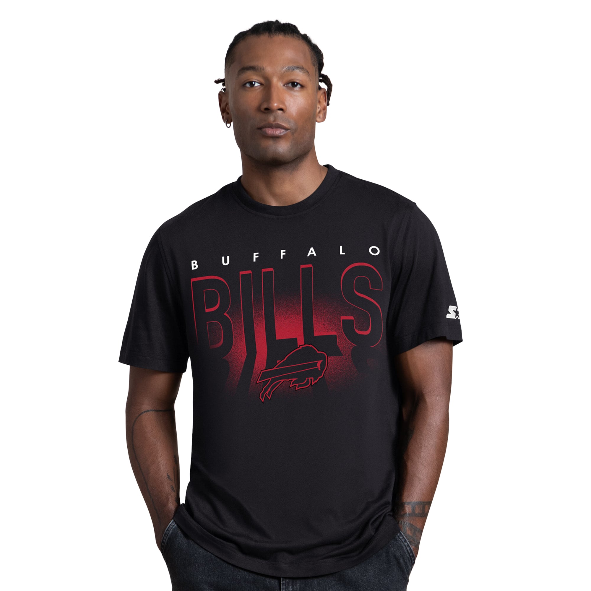 Men's Starter  Black Buffalo Bills Backlit Graphic T-Shirt