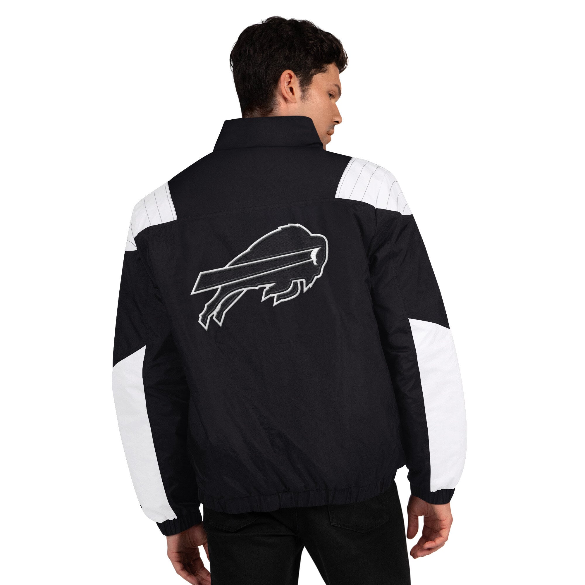 Veste Starter noire Buffalo Bills Gridiron à demi-zip pour homme