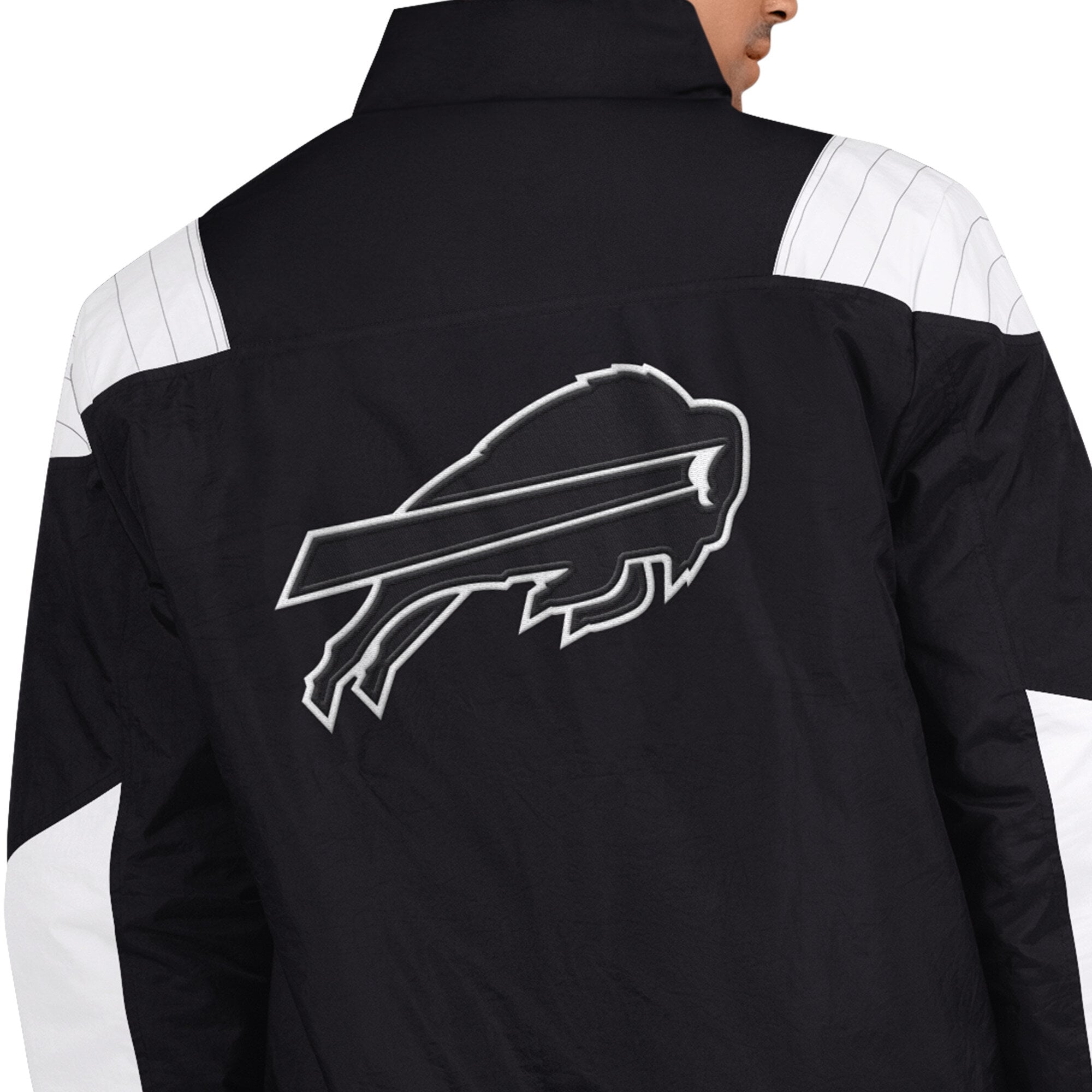 Veste Starter noire Buffalo Bills Gridiron à demi-zip pour homme