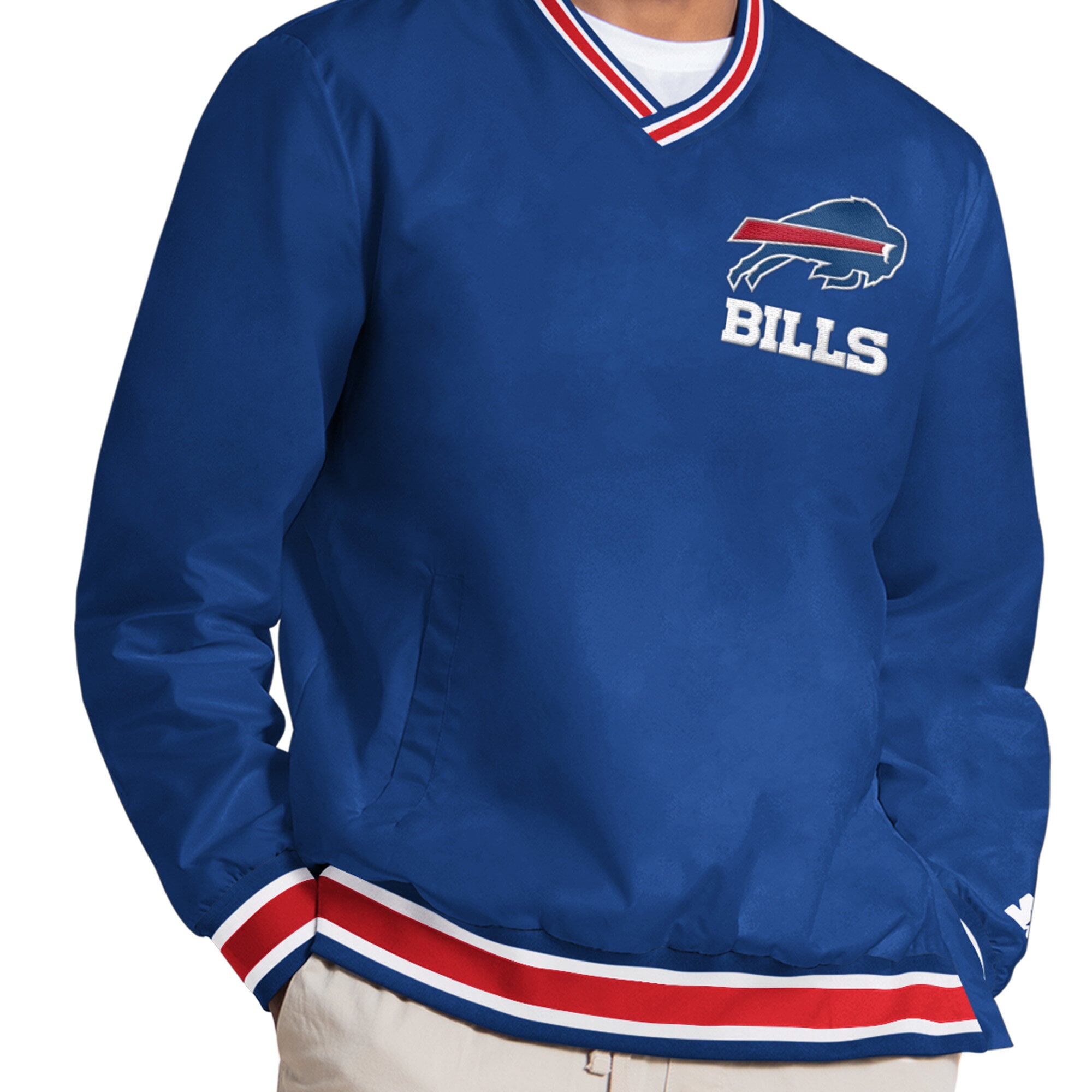 Pull à col en V pour homme Starter Josh Allen Royal Buffalo Bills Player Layer