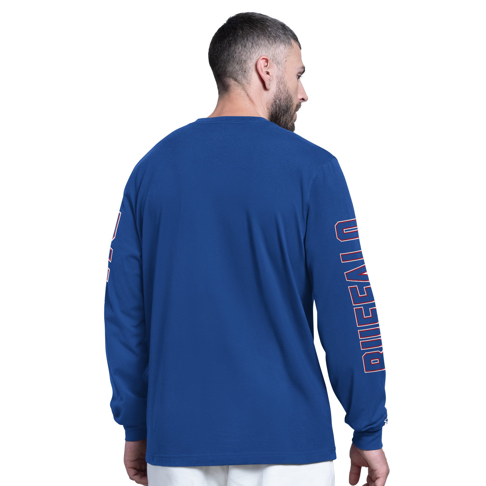 Men's Starter Royal Buffalo Bills Clutch Hit II Long-Sleeve T-Shirt