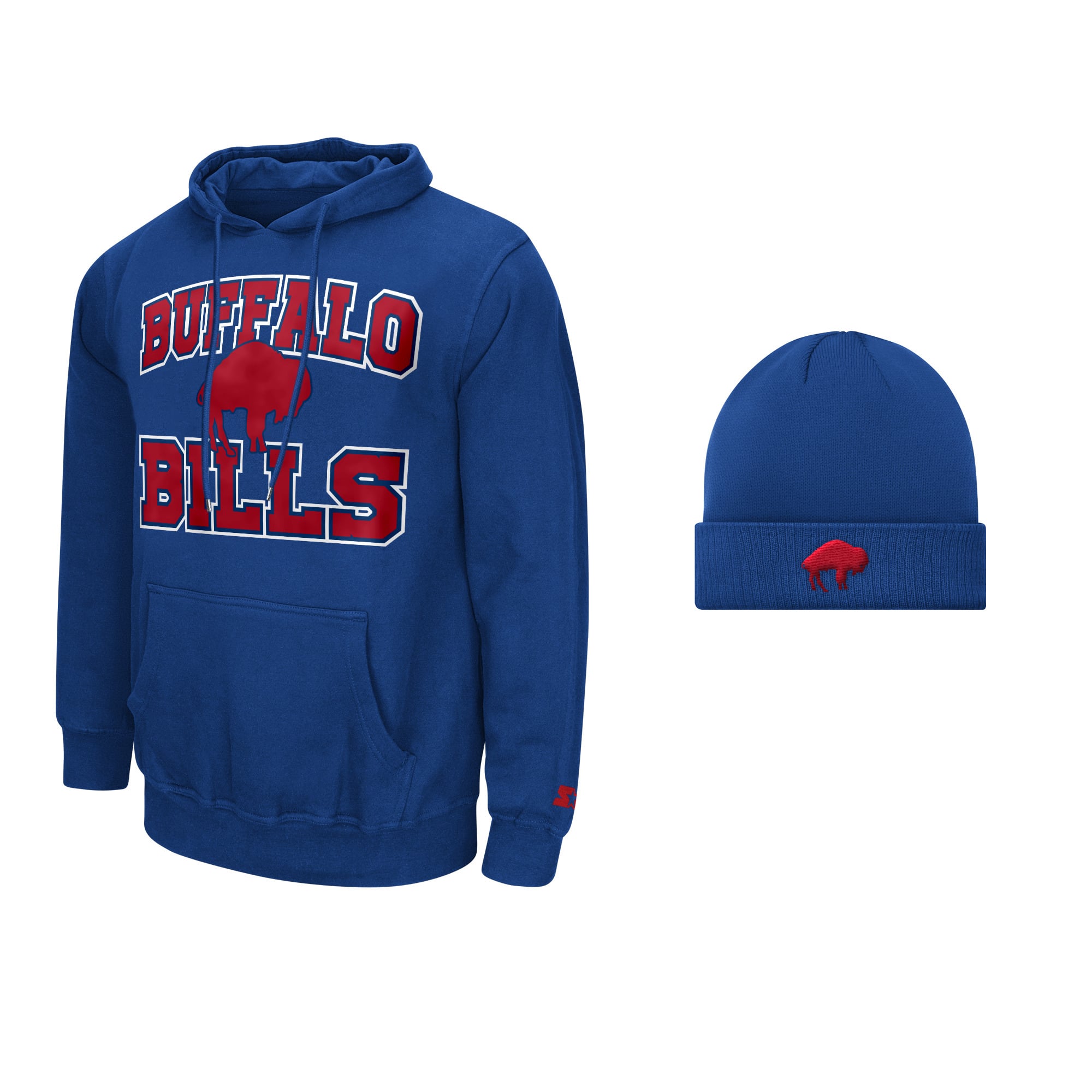 Men's Starter  Royal Buffalo Bills Hoodie and Cuffed Knit Hat Combo Pack