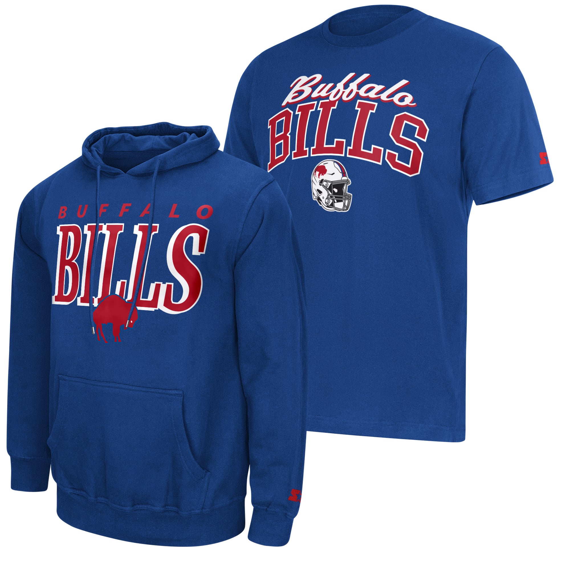 Men's Starter Royal Buffalo Bills Vintage Logo Hoodie & T-Shirt Combo Pack
