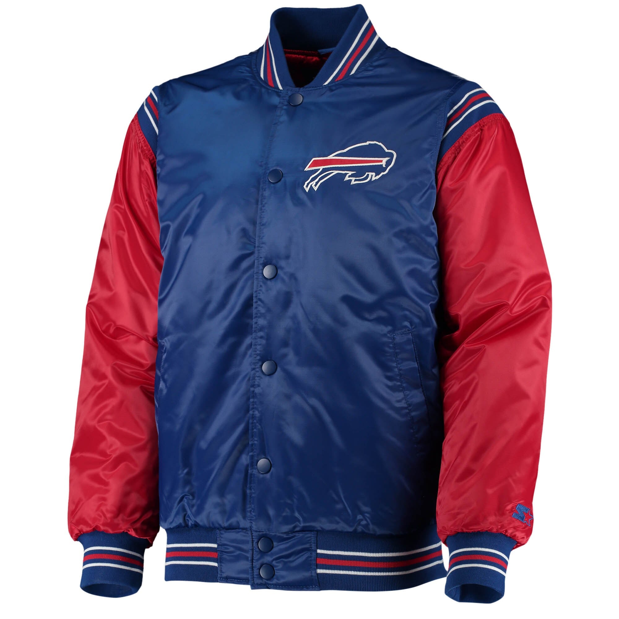 Men's Starter Royal/Red Buffalo Bills Enforcer Satin Full-Snap