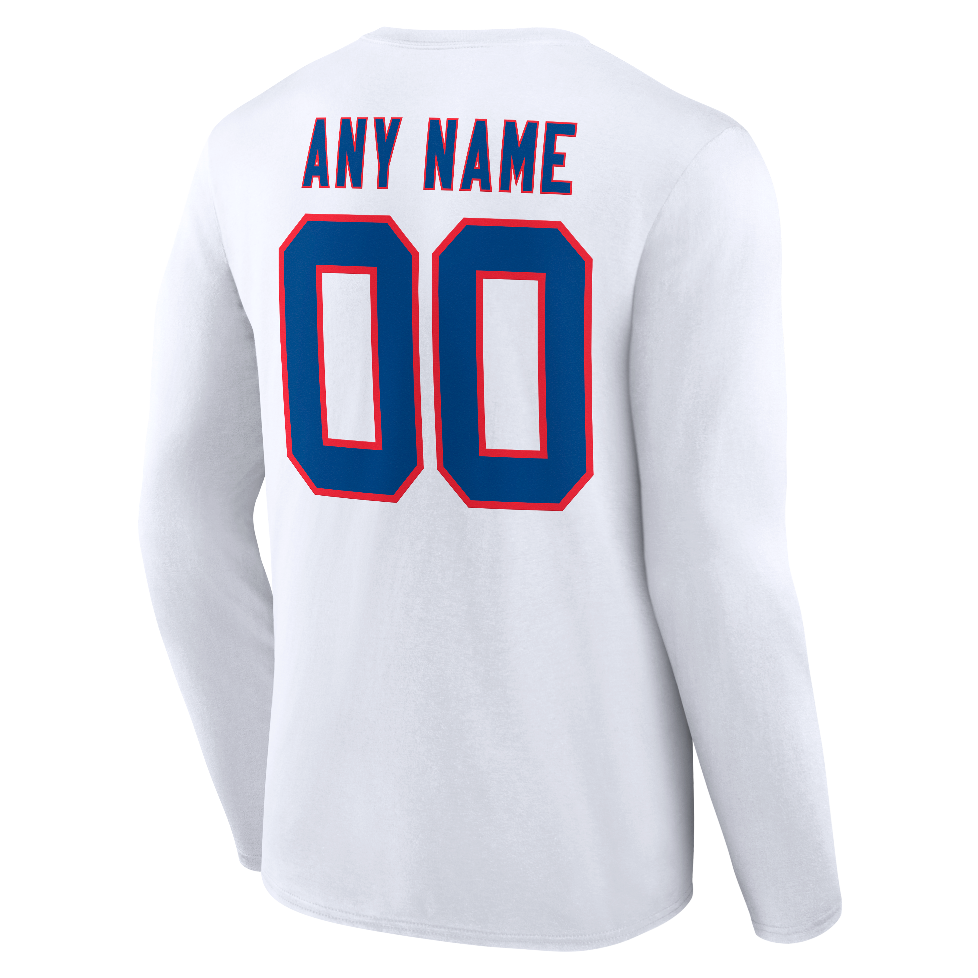 Men's White Buffalo Bills  Team Authentic Classic Personalized Name & Number Long Sleeve T-Shirt