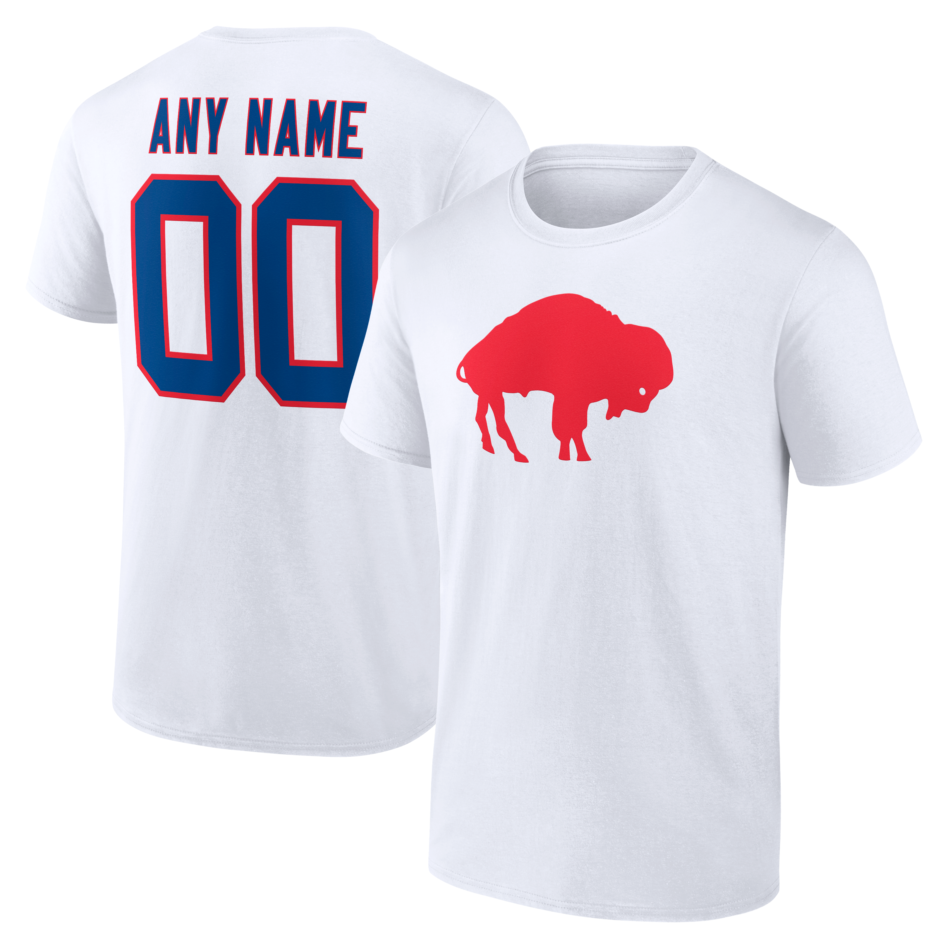Men's Buffalo Bills Team Authentic Classic Personalized Name & Number T-Shirt