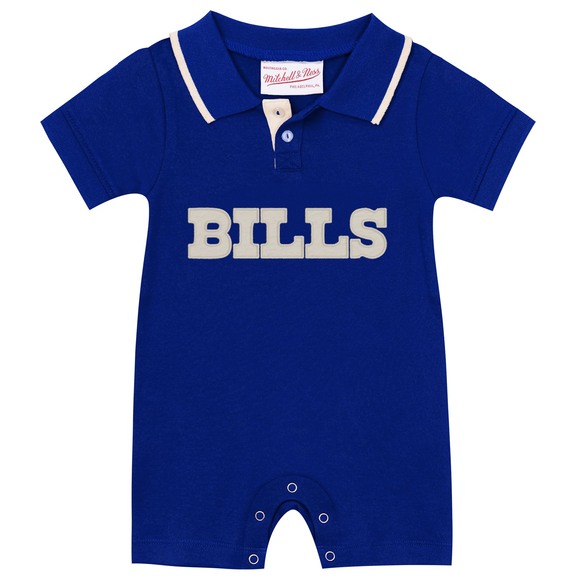 Newborn & Infant Mitchell Ness Royal Buffalo Bills Retro Roots Rugby Romper