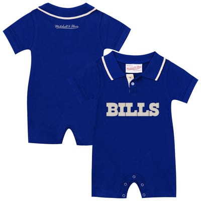 Buffalo Bills Mitchell & Ness Newborn & Infant Retro Roots Rugby Romper - Royal