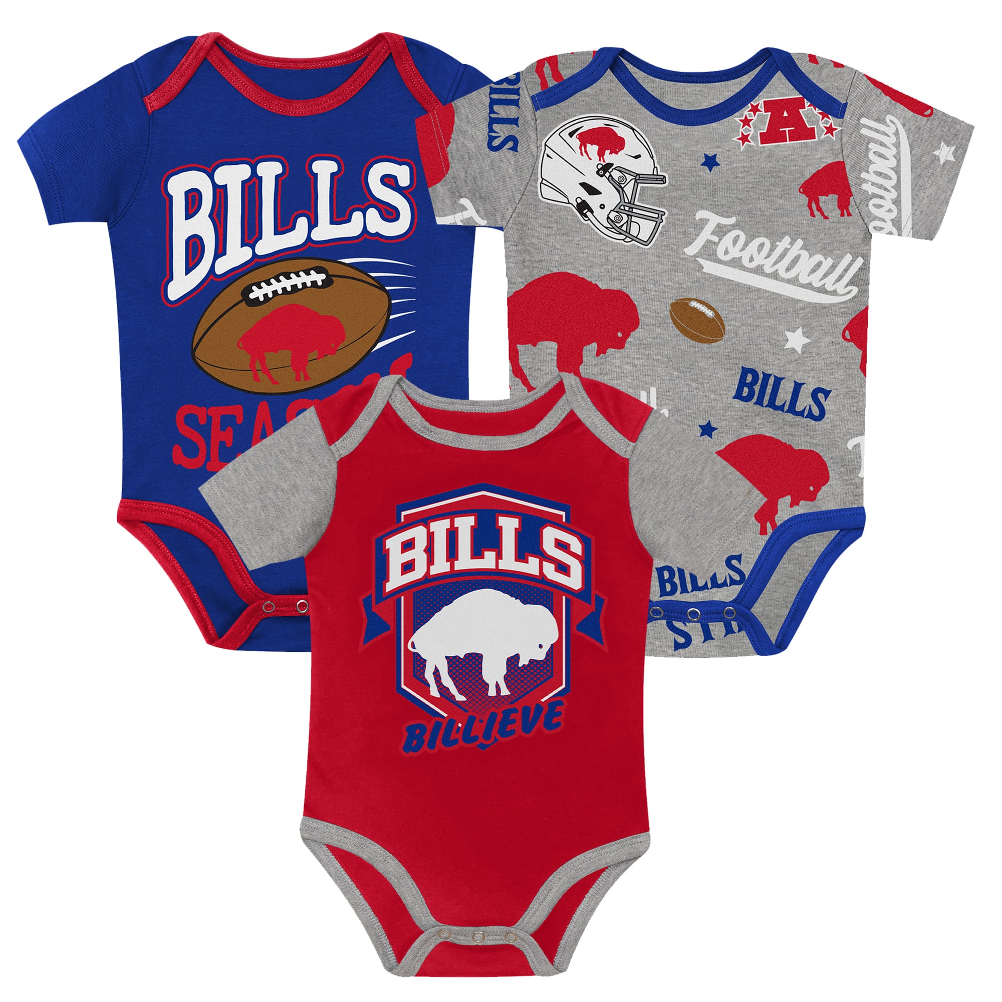 Ensemble de body trois pièces Outerstuff pour nouveau-né Buffalo Bills, premier choix la ronde