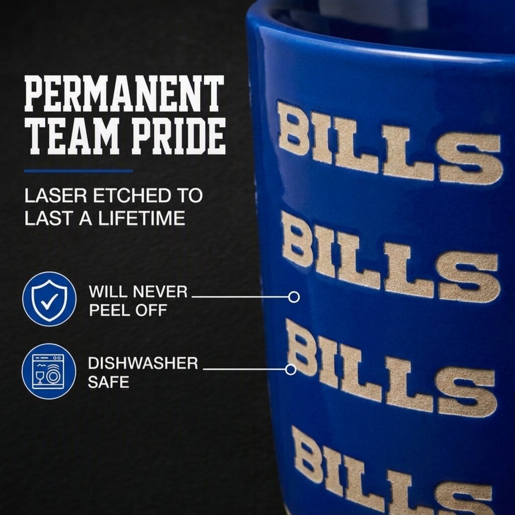 Mug Pegasus Buffalo Bills 17 oz, logo ton sur ton, finition sablée