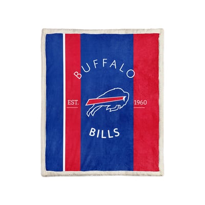 Buffalo Bills Pegasus Block Stripe 50" x 60" Ultra Cozy Sherpa Blanket