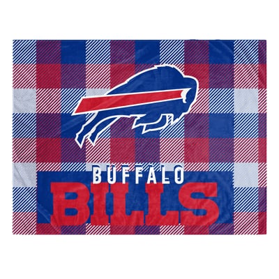 Buffalo Bills Pegasus Fan-mily Bold Plaid Oversized 60" x 90" Ultra Cozy Blanket