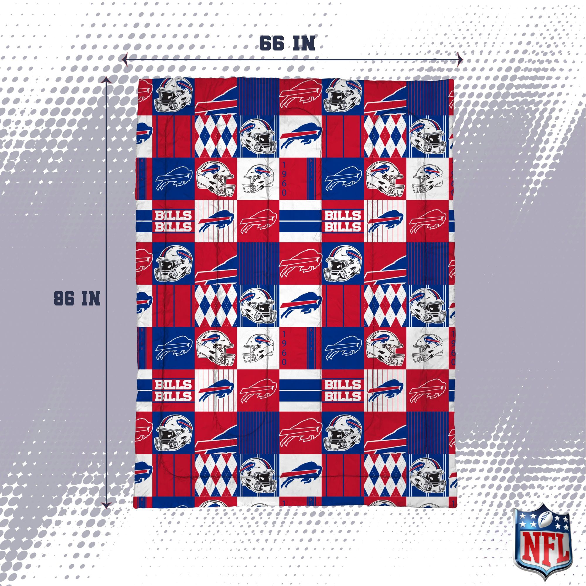Pegasus Buffalo Bills Patchwork Plaid Two-Piece Twin/Twin XL Bed in a Bag Set