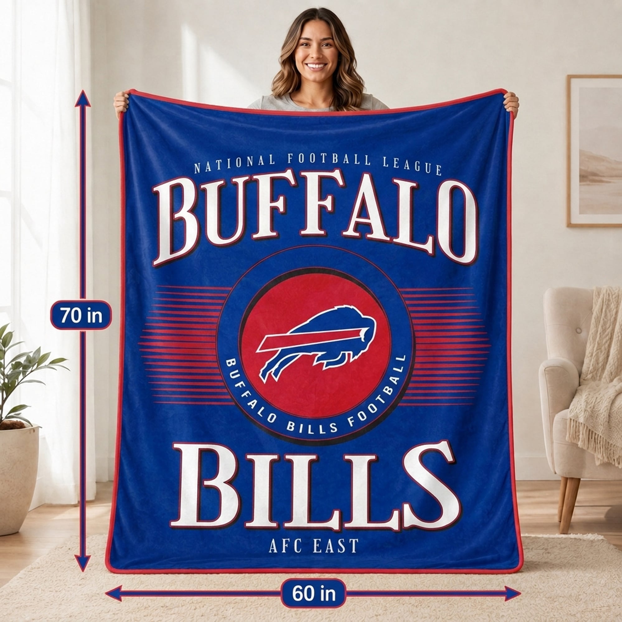Couverture ultra douce Pegasus Buffalo Bills Spotlight Arch 60" x 70"