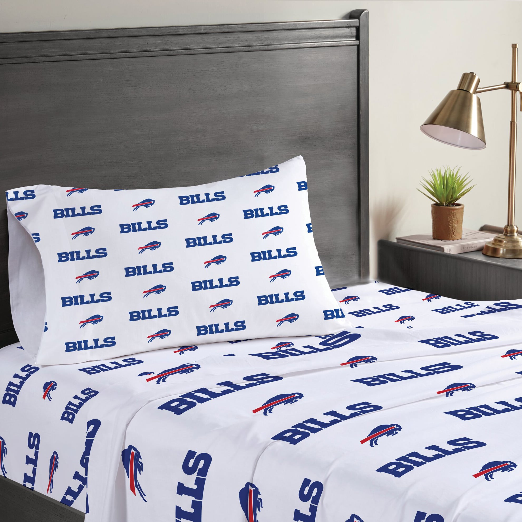 Ensemble de draps trois pièces Pegasus Buffalo Bills pour lit simple